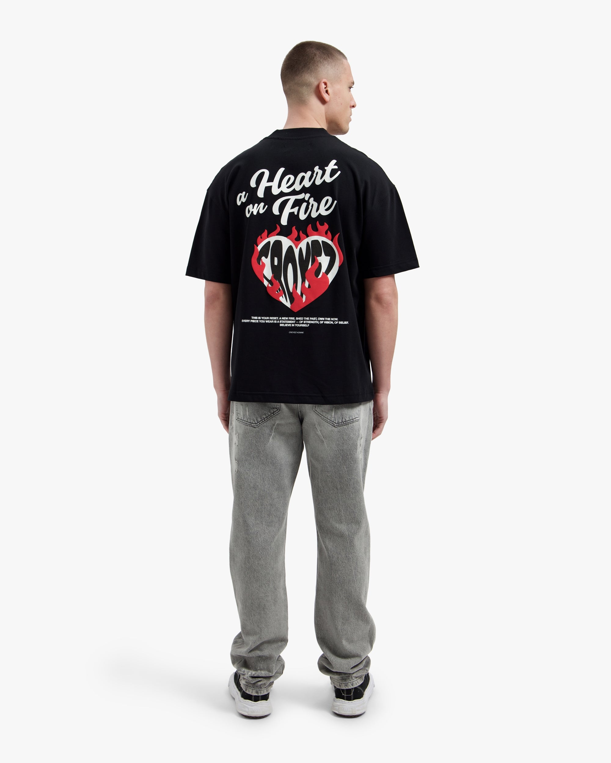 Croyez Heart On Fire T-shirt- Black