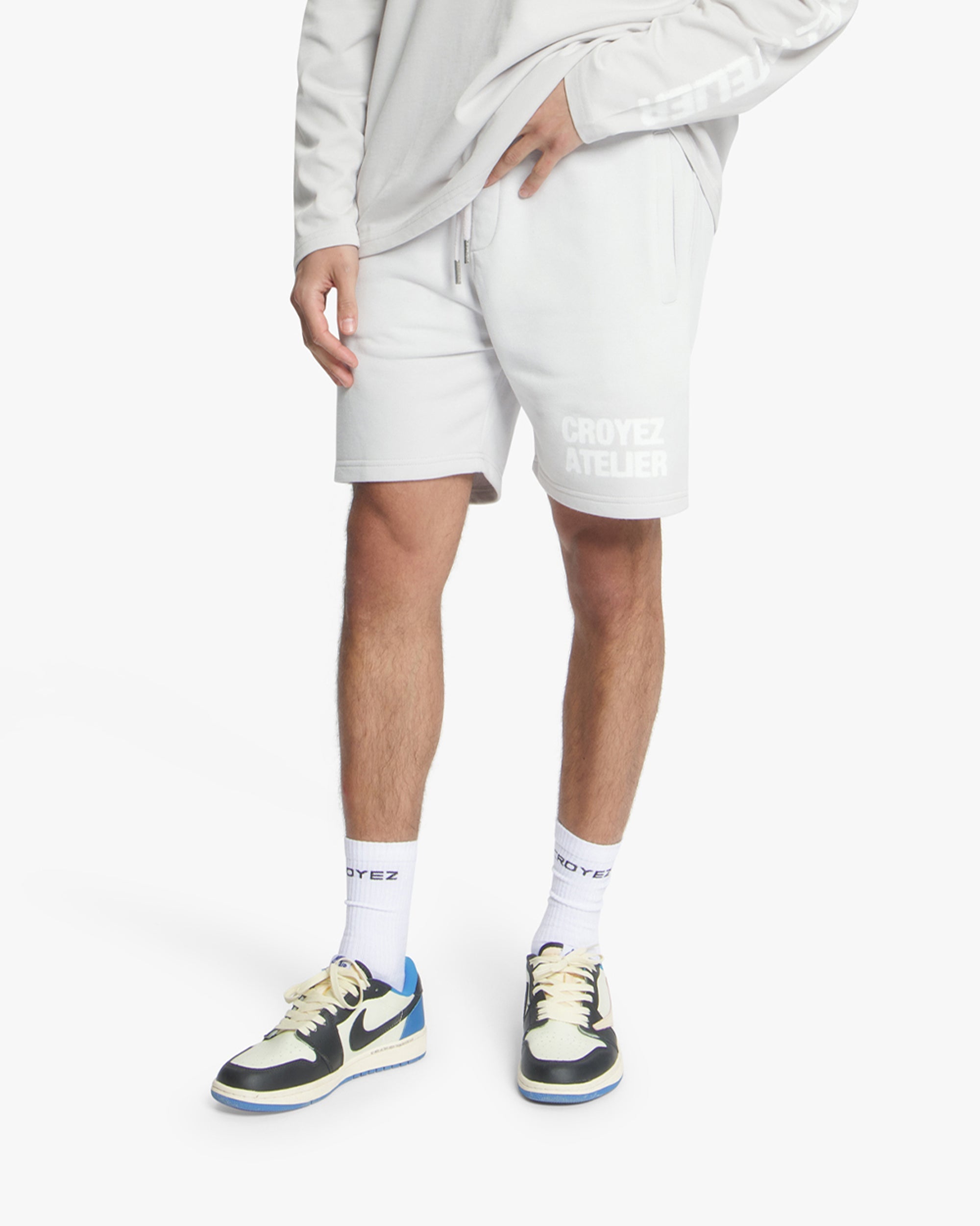 Croyez Sprayed Atelier Shorts- Light Grey