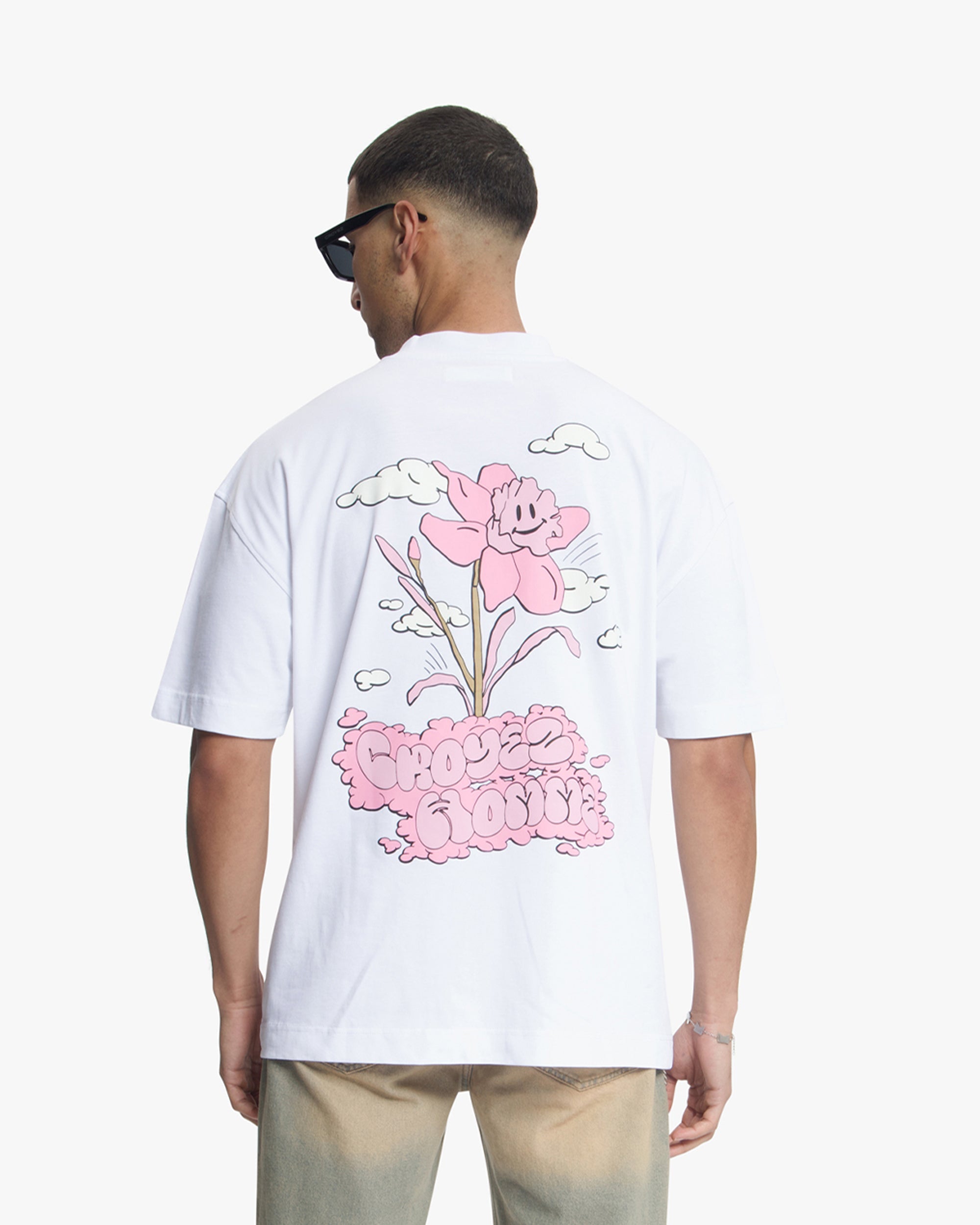 Croyez Fleur Heureuse T-Shirt- White