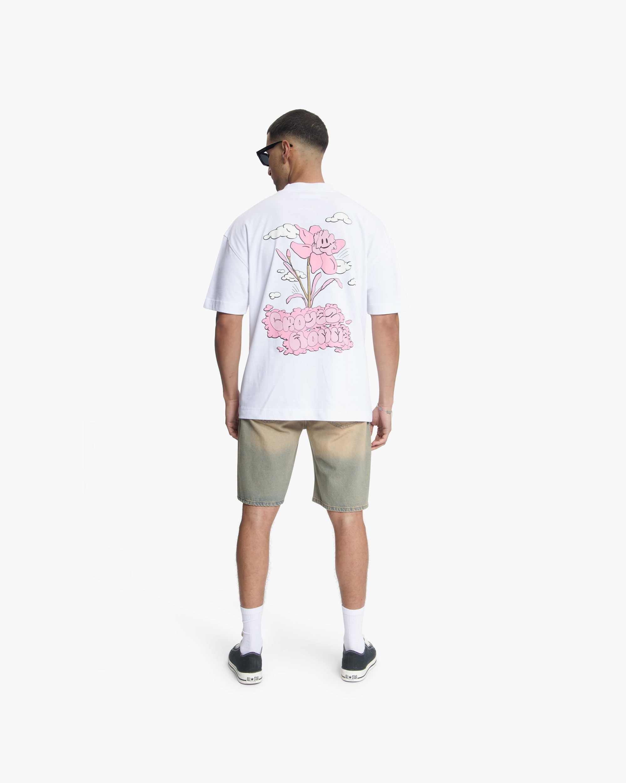 Croyez Fleur Heureuse T-Shirt- White