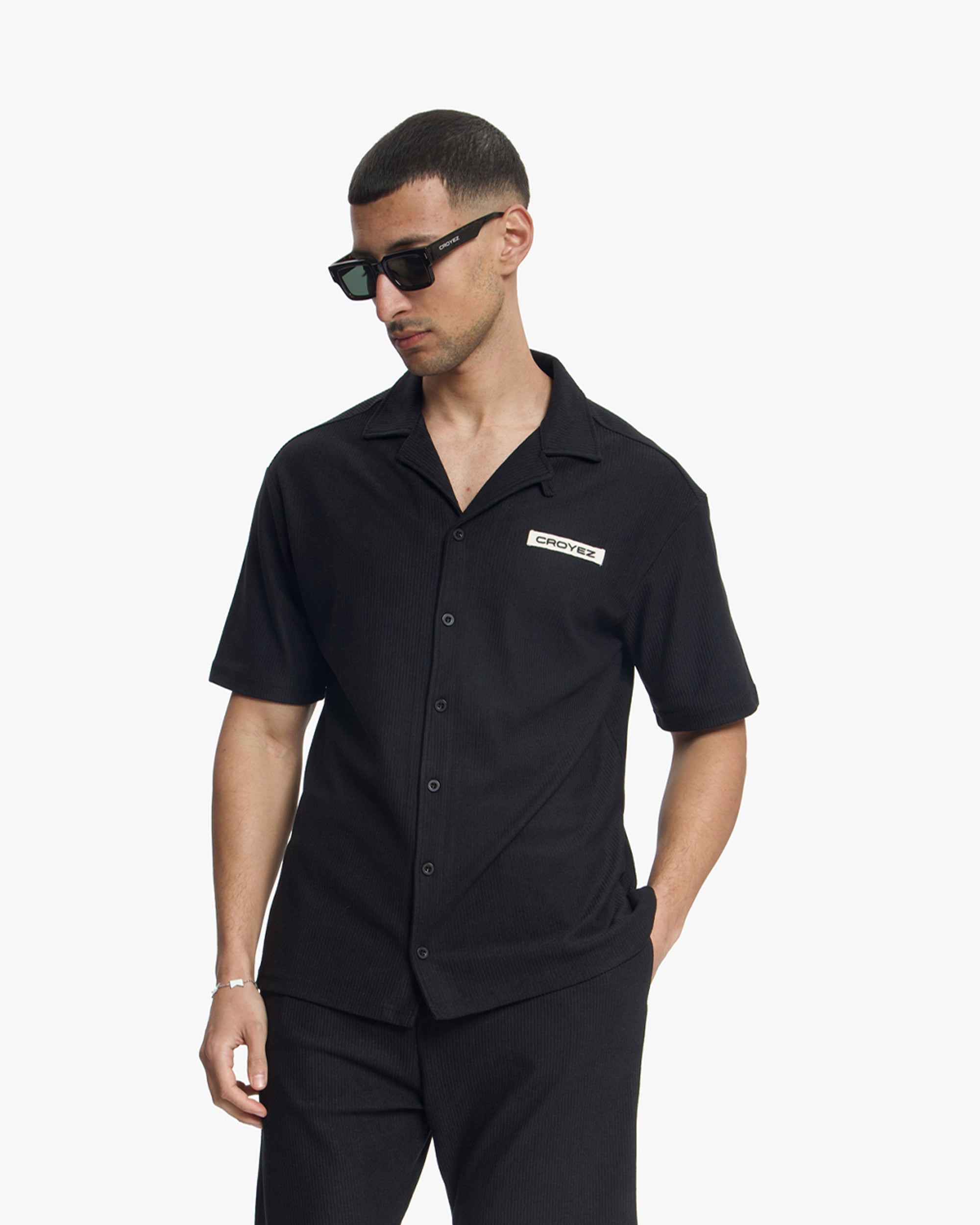 Croyez Plisse Shirt- Black