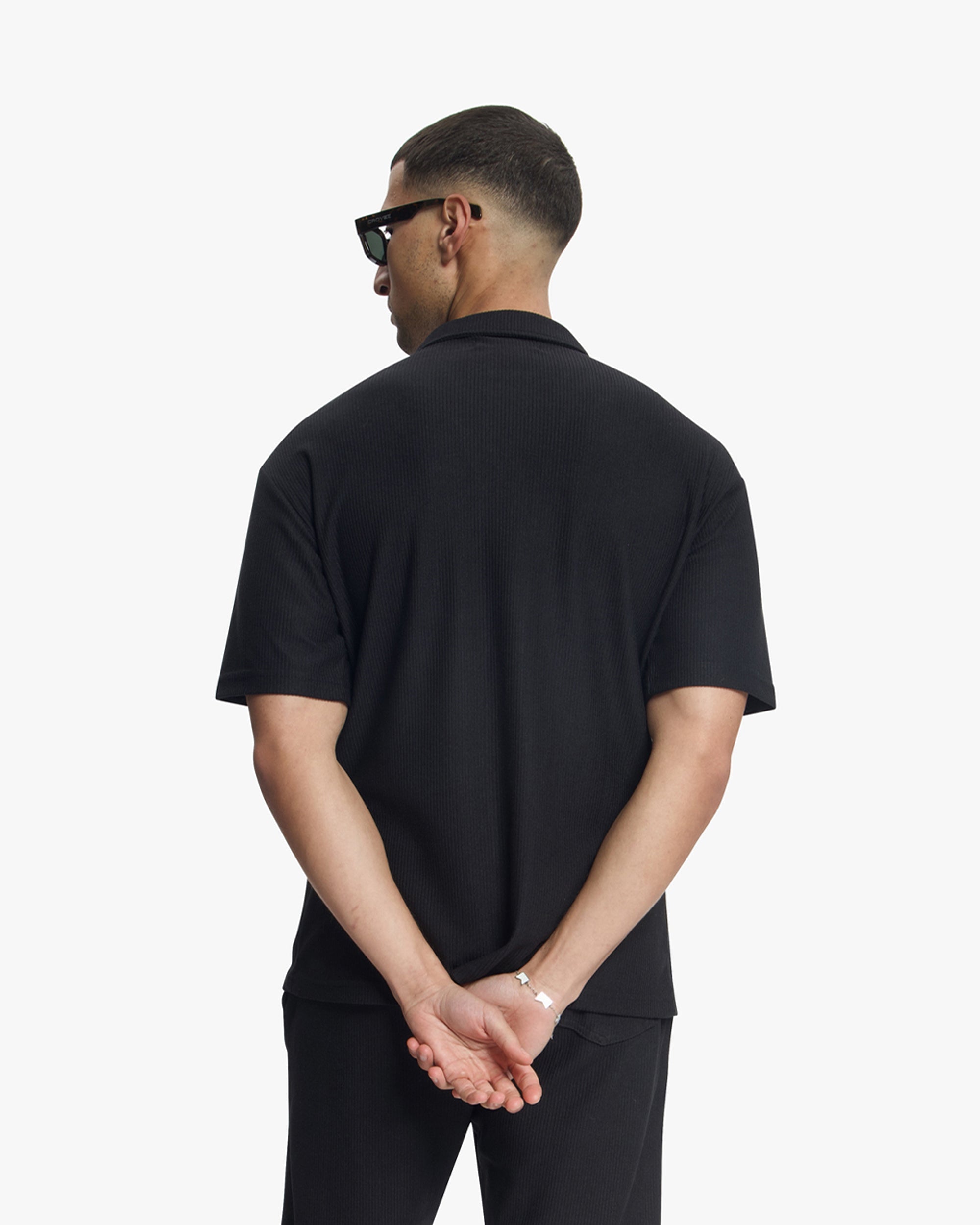 Croyez Plisse Shirt- Black