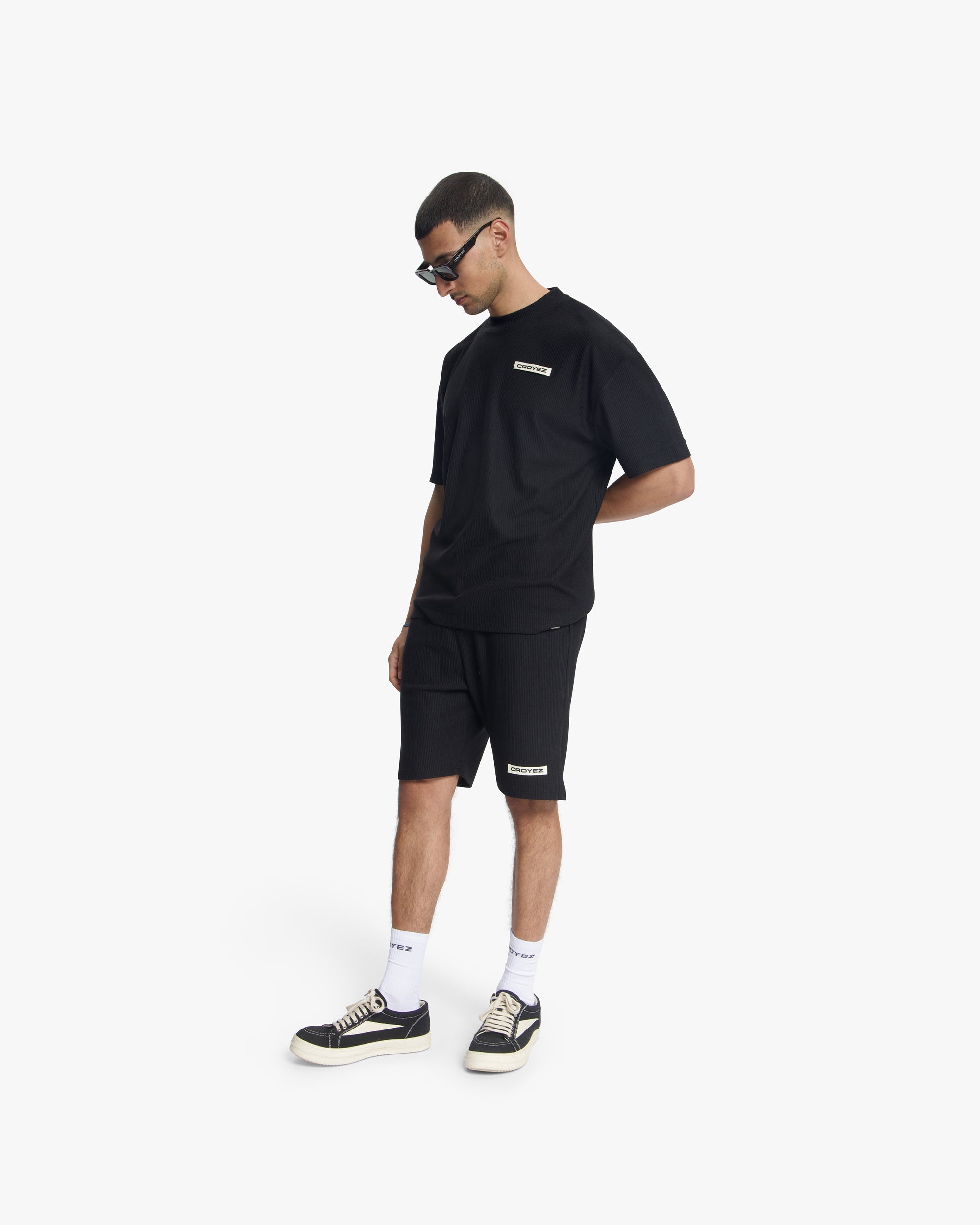 Croyez Plisse Shorts- Black