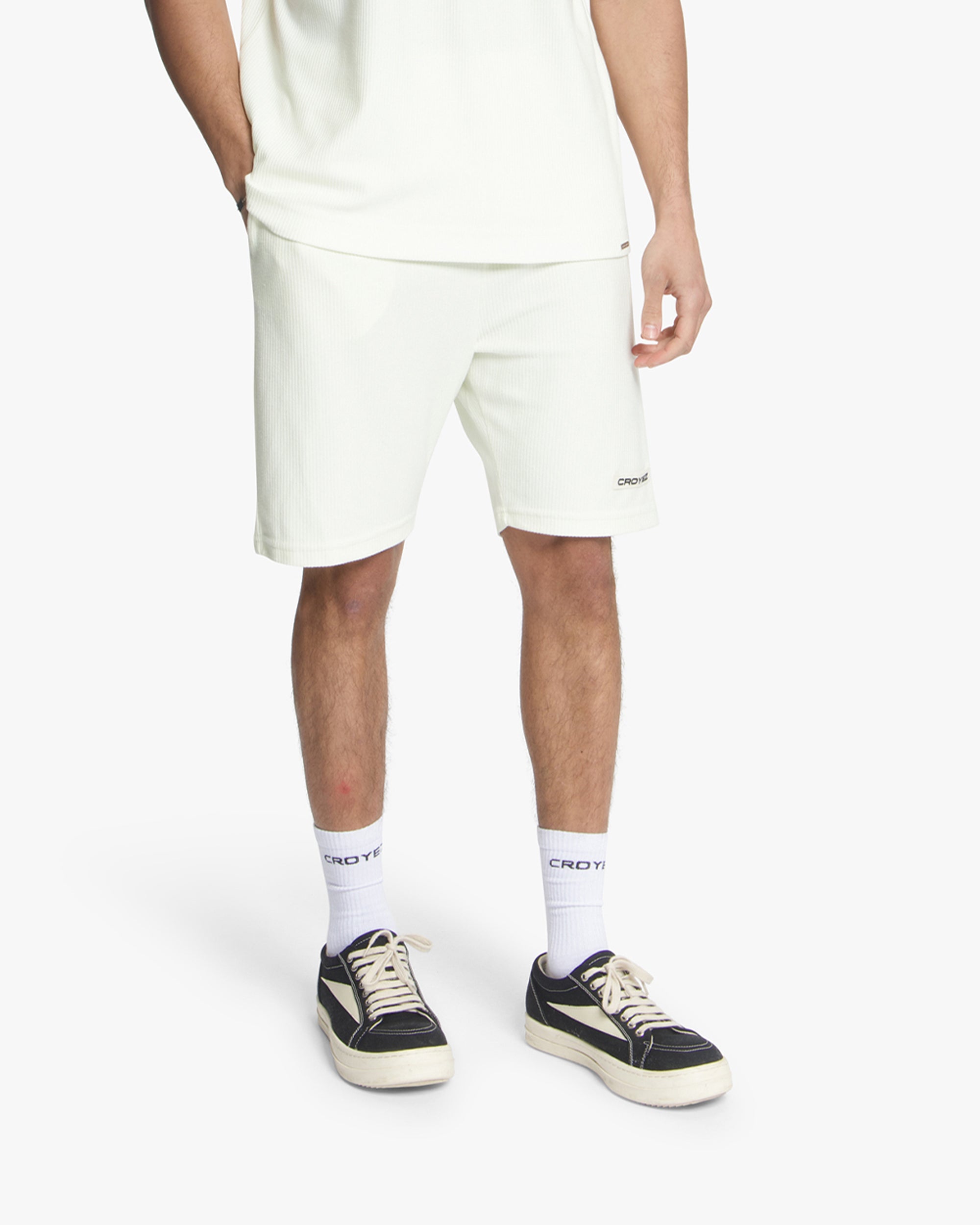 Croyez Plisse Shorts- Off-White