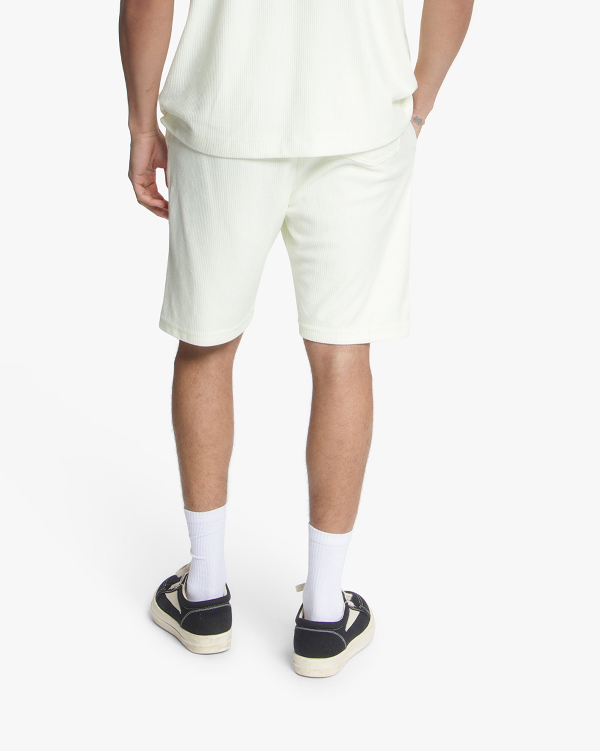 Croyez Plisse Shorts- Off-White