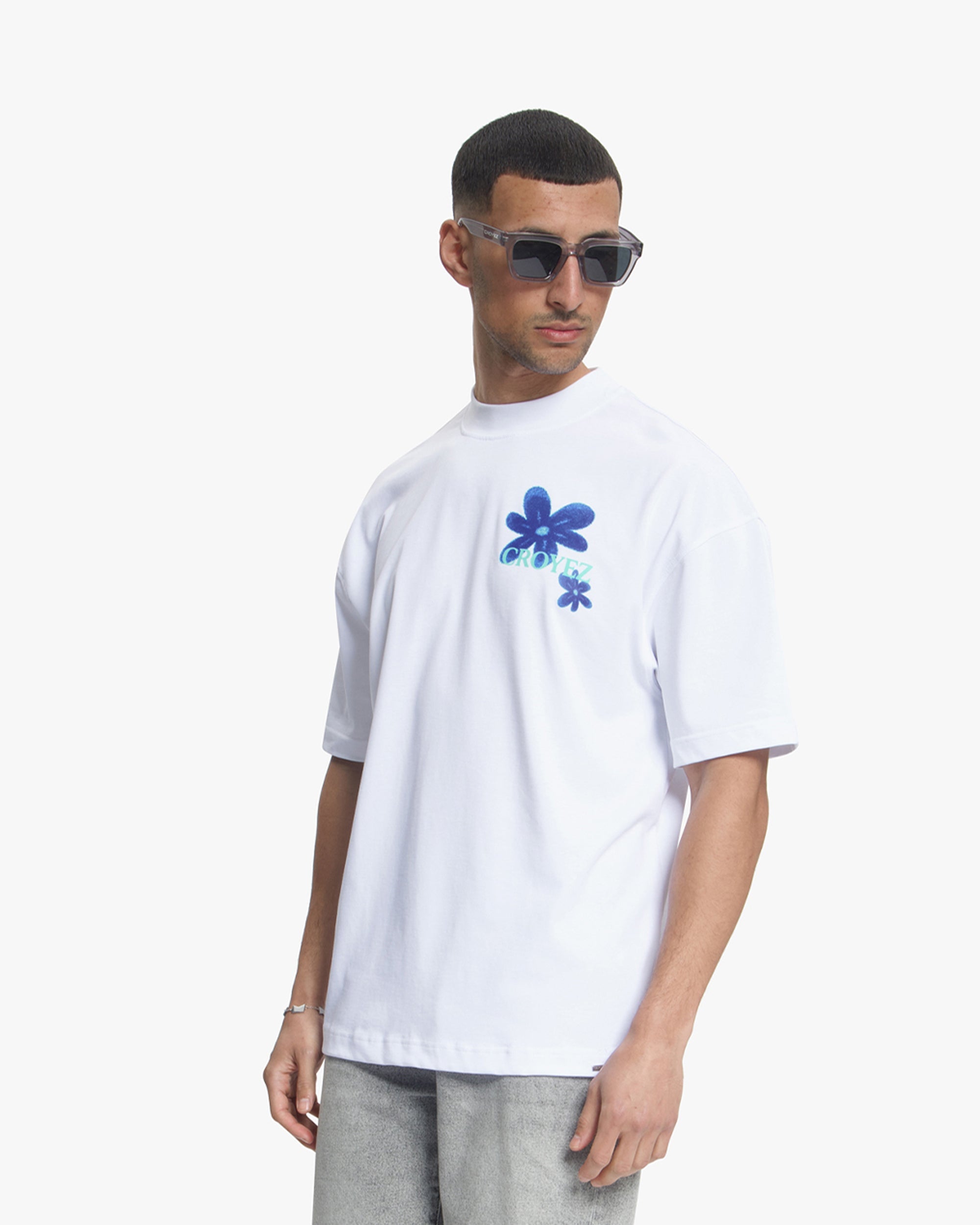 Croyez Botanique T-Shirt- White/Tiffany Blue