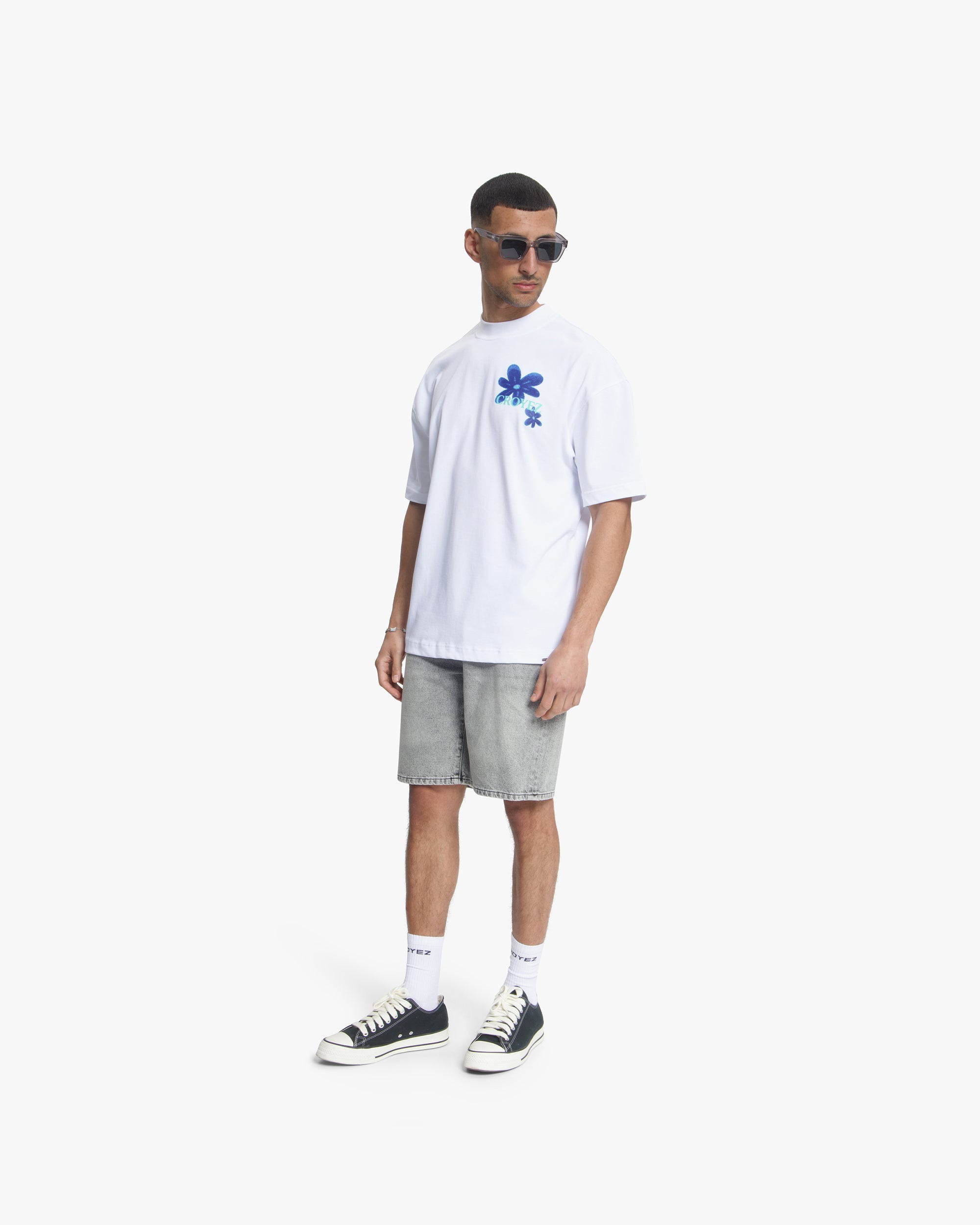 Croyez Botanique T-Shirt- White/Tiffany Blue