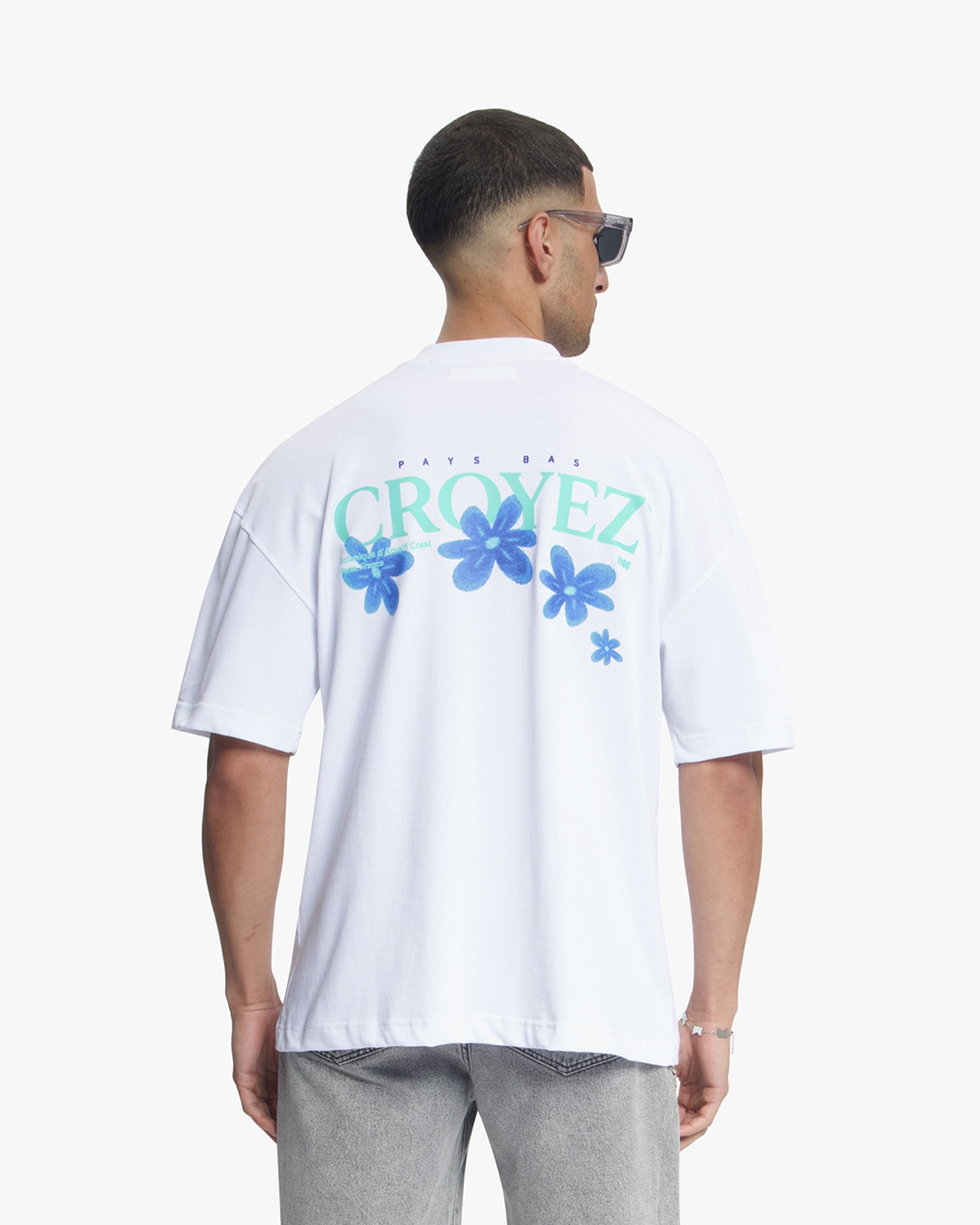 Croyez Botanique T-Shirt- White/Tiffany Blue