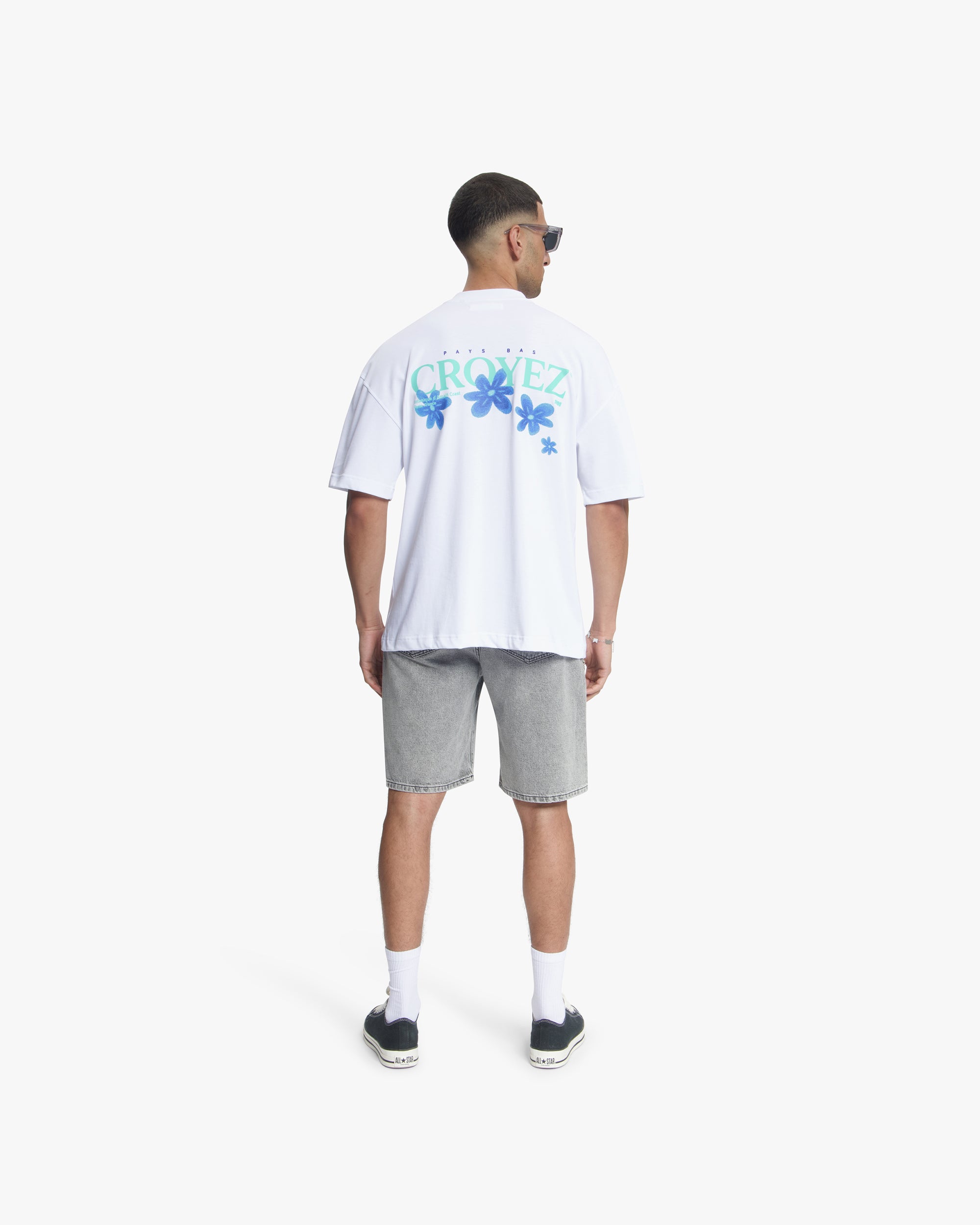 Croyez Botanique T-Shirt- White/Tiffany Blue