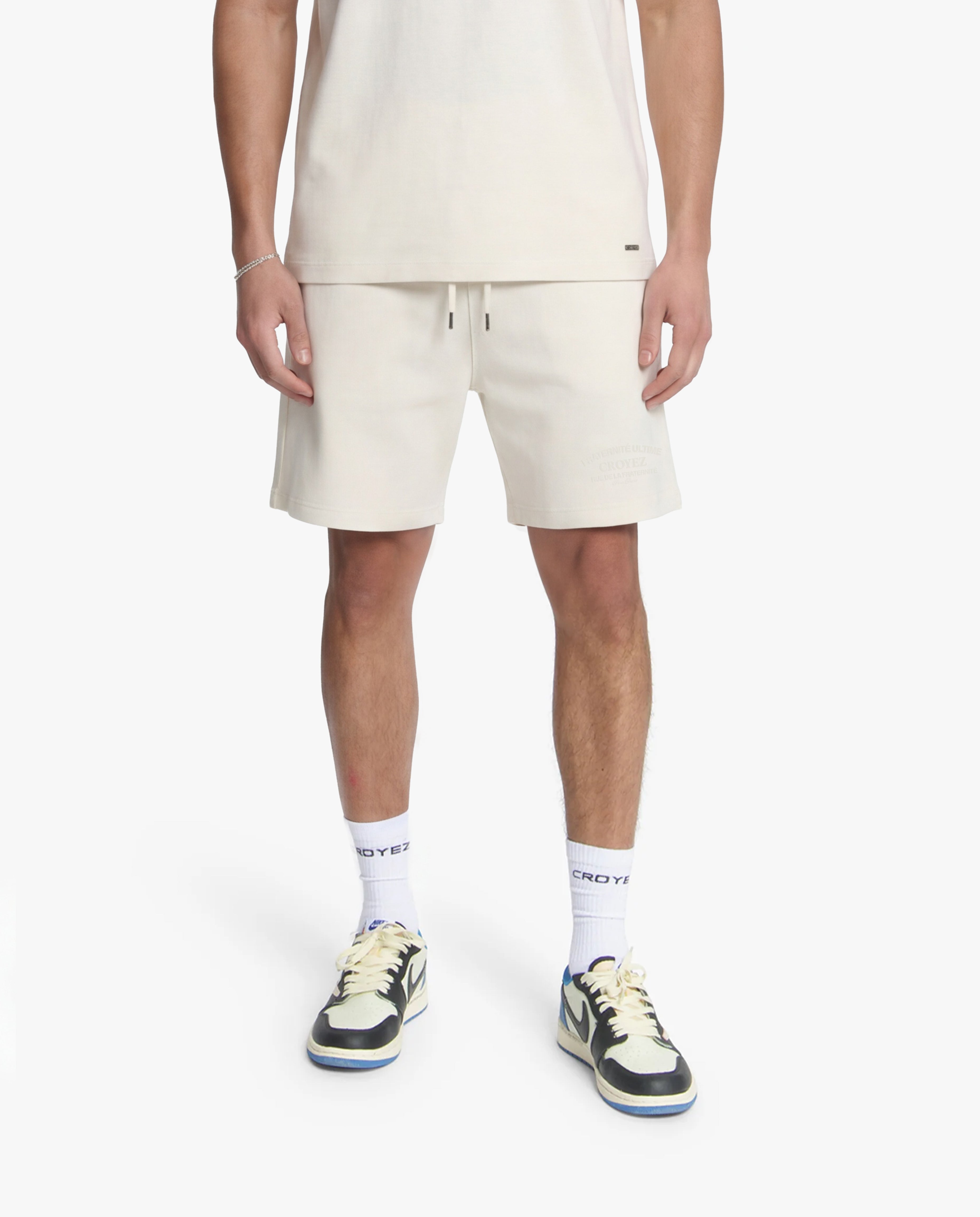 Croyez Original Fraternite Shorts- Off-White