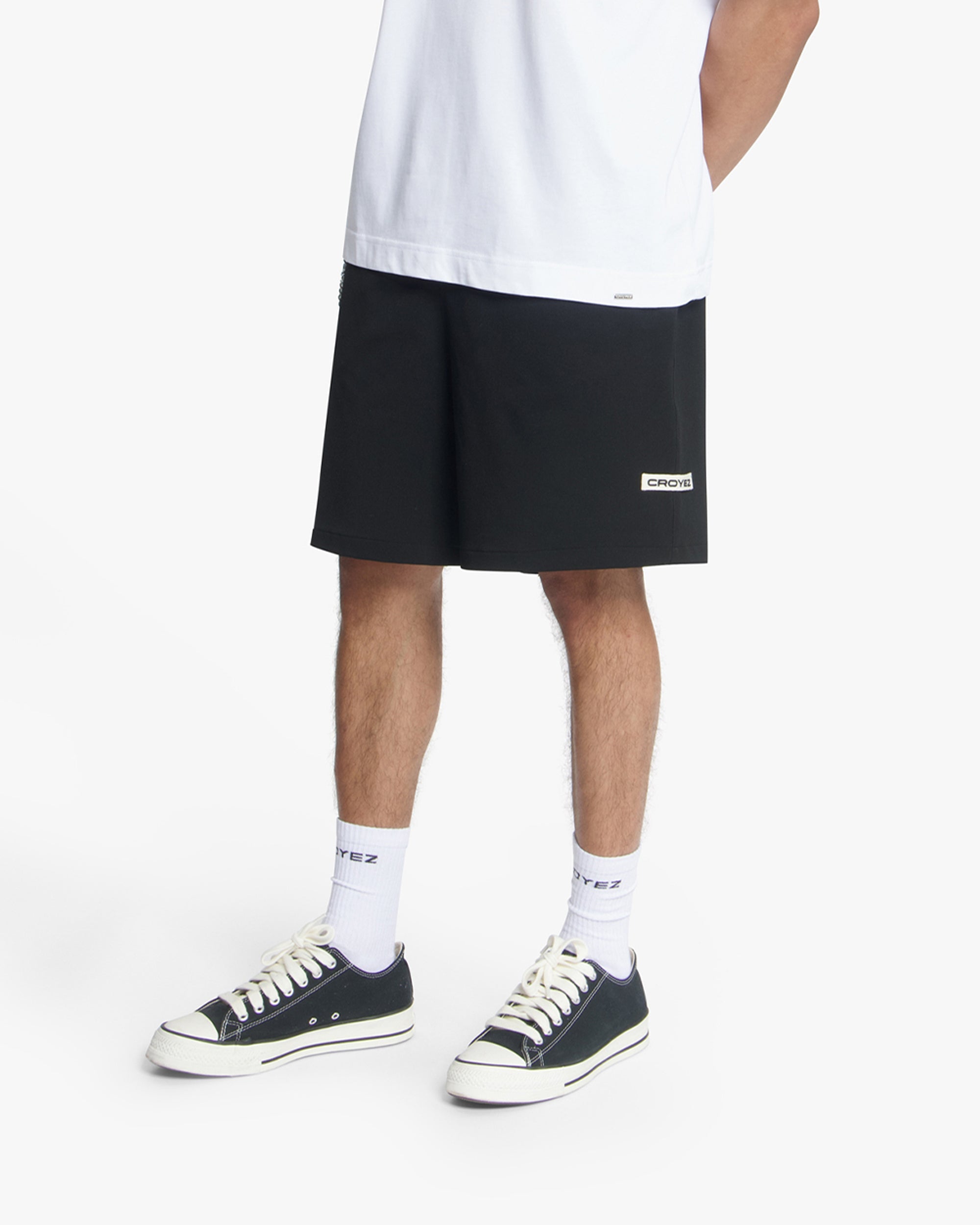 Croyez Etiquette Straight Chino Shorts- Black