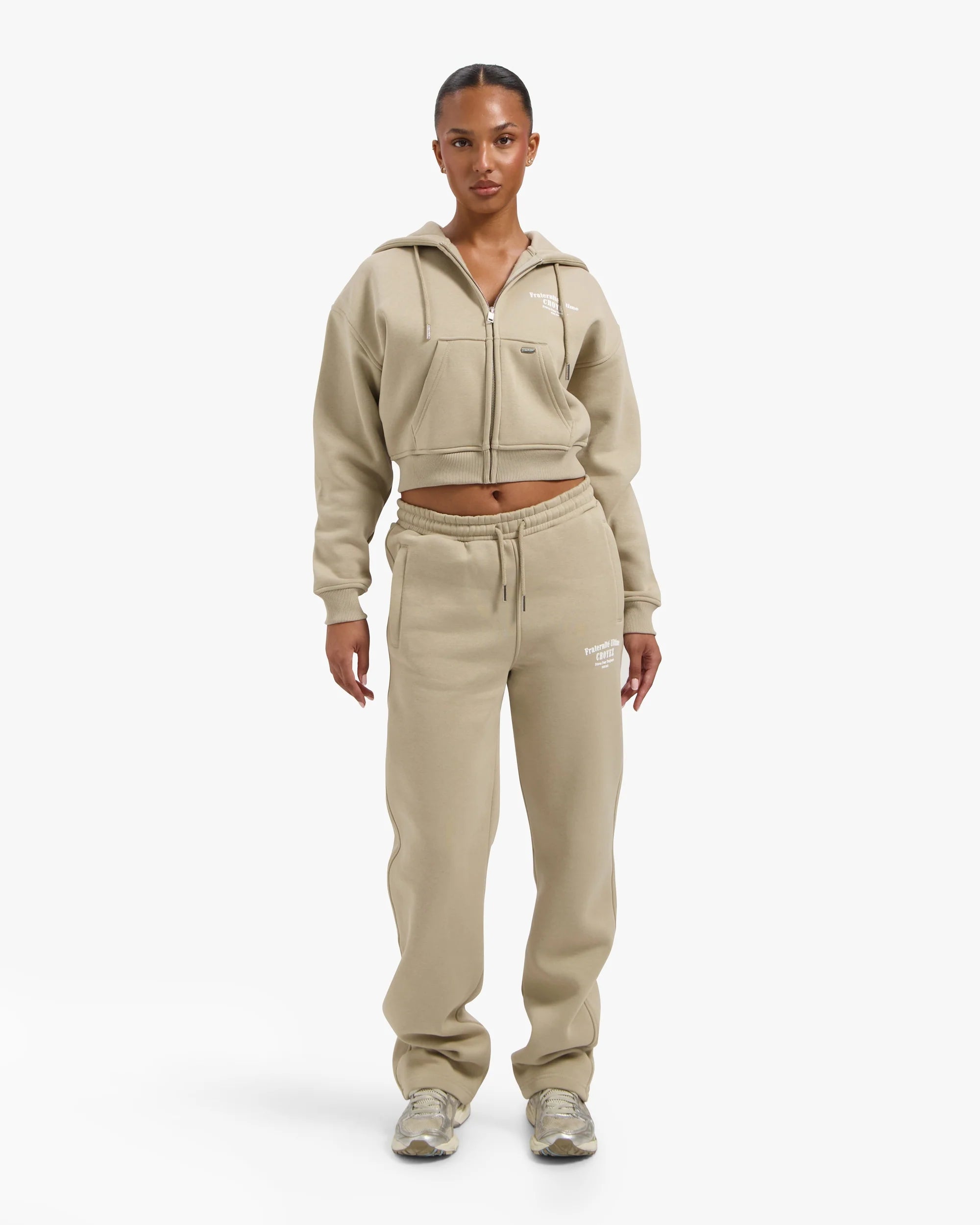 Croyez Women Fraternite Straight Leg Sweatpants- Sand
