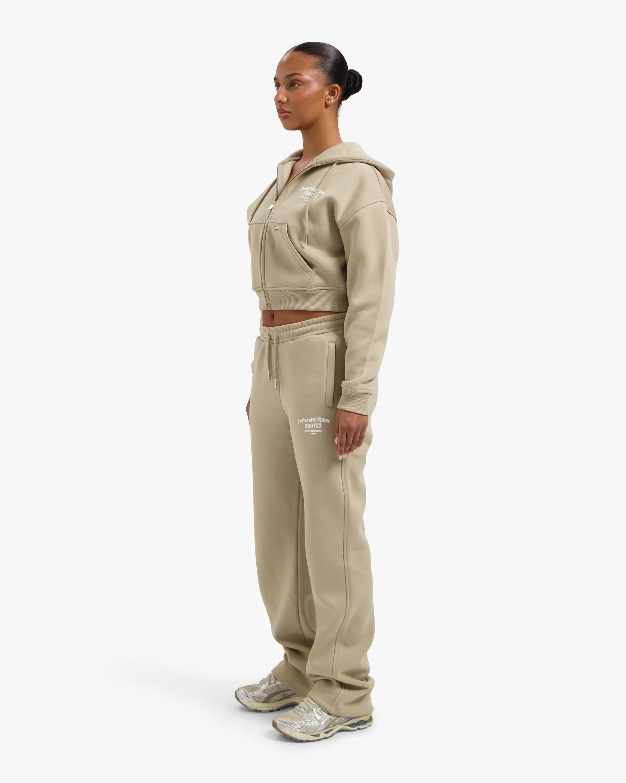 Croyez Women Fraternite Straight Leg Sweatpants- Sand