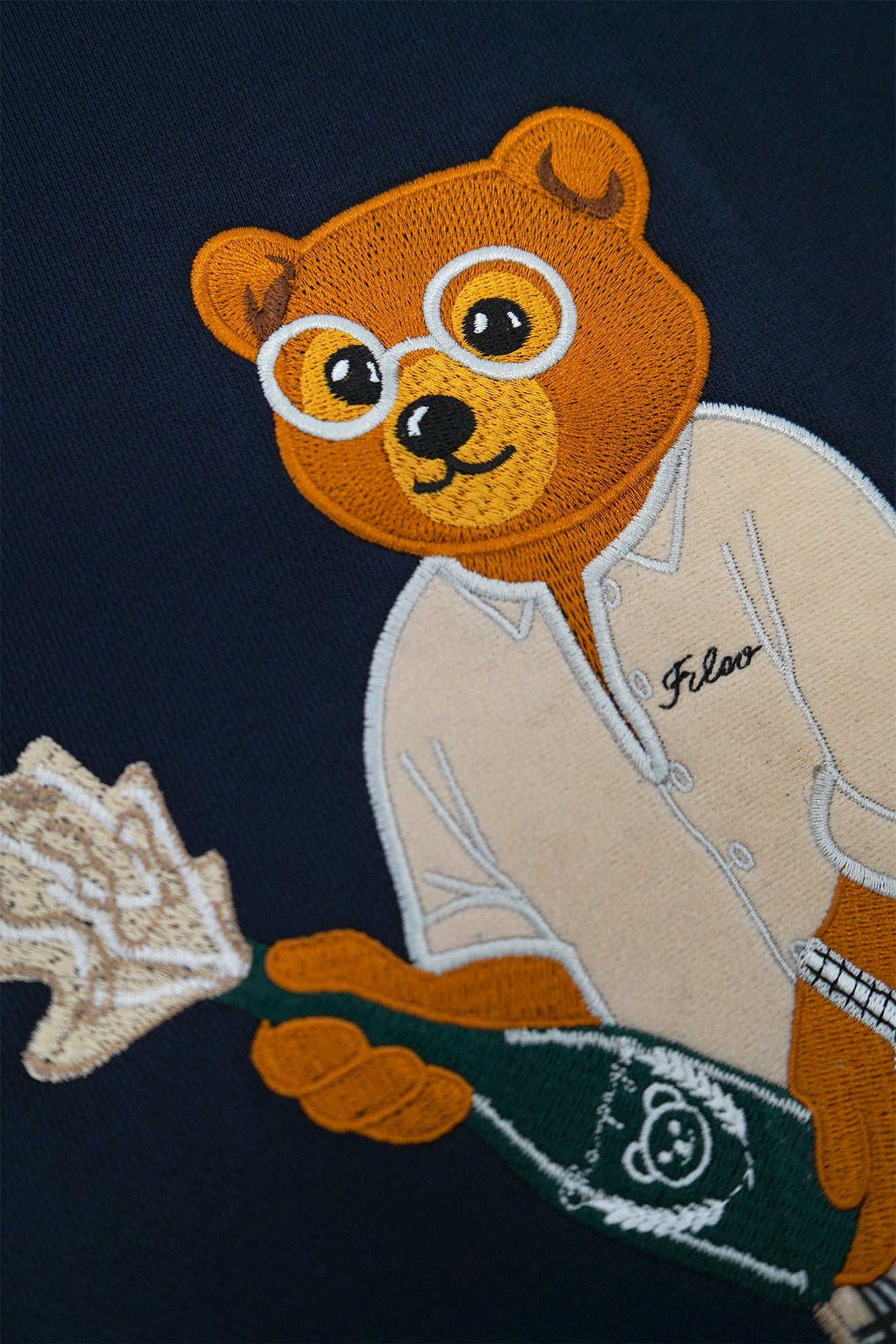 Baron Filou CXIV Embroidered Chestprint T-shirt- Navy Blue