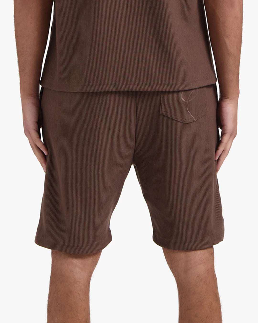 Croyez Ribbed Shorts- Brown