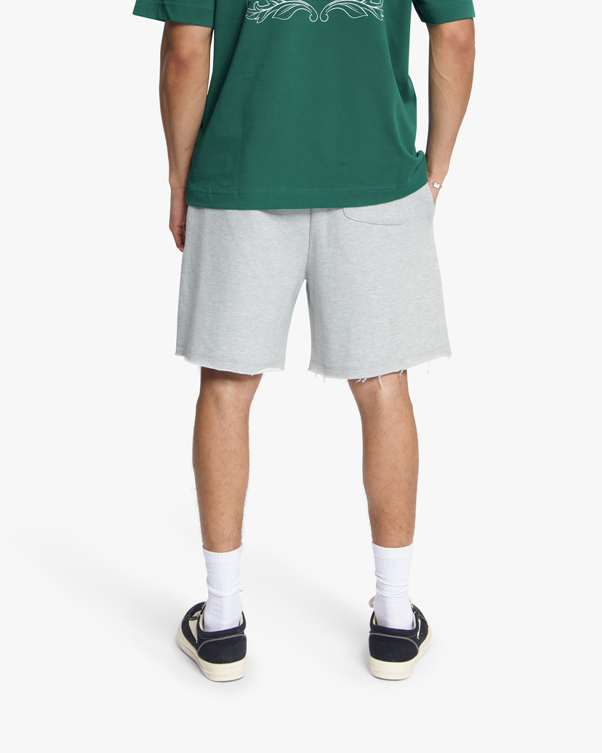 Croyez Relaxed Paris Shorts- Grey Melange