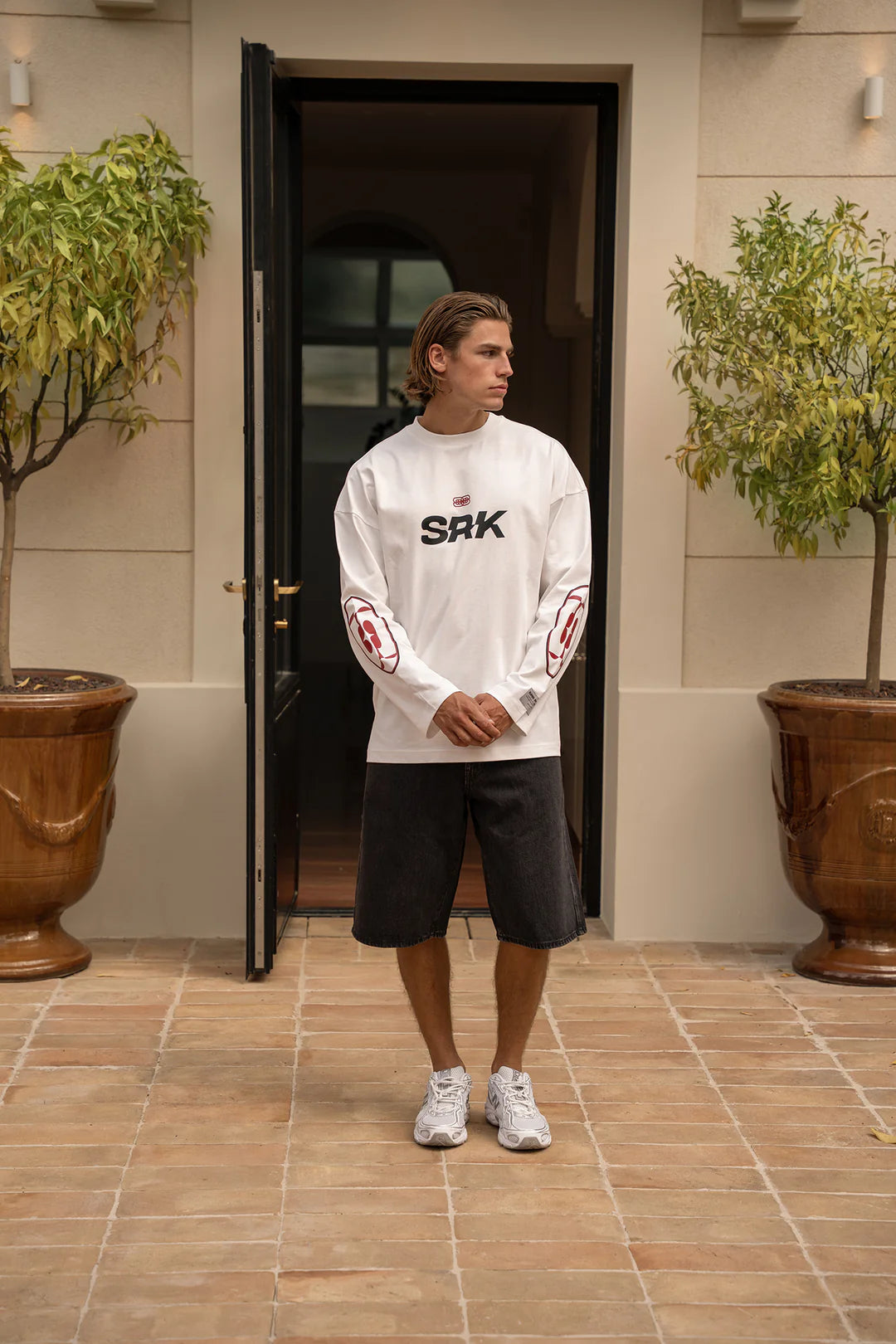 Super Rich Kids Starlight Longsleeve Tee - Off White/Burgundy