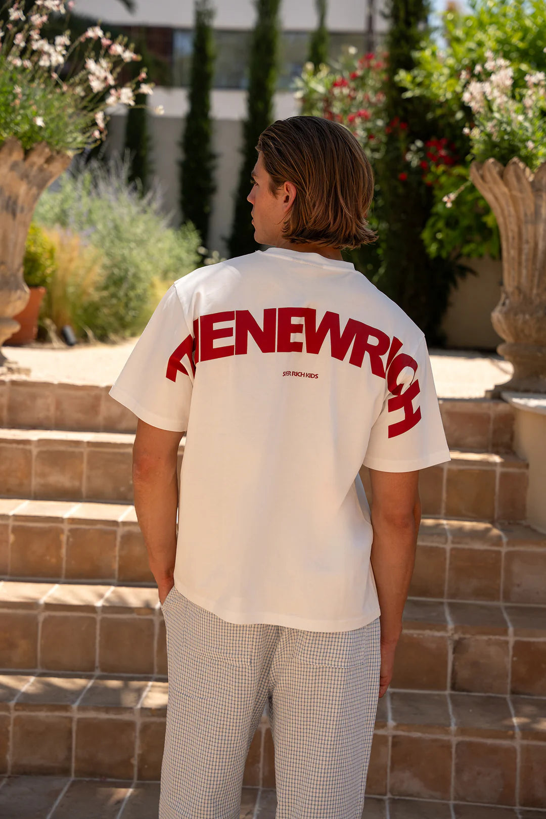 Super Rich Kids T-Shirt THE NEW RICH - Off White & Red