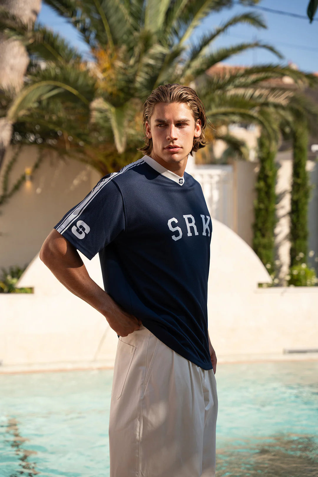 Super Rich Kids Jersey Mesh T-Shirt SRK - Navy
