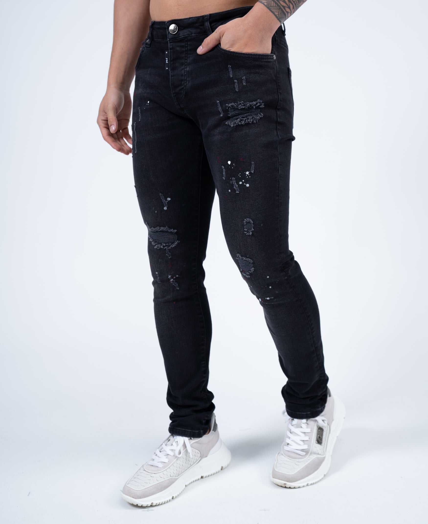 AB Lifestyle Slim-Fit Denim Jeans Paint