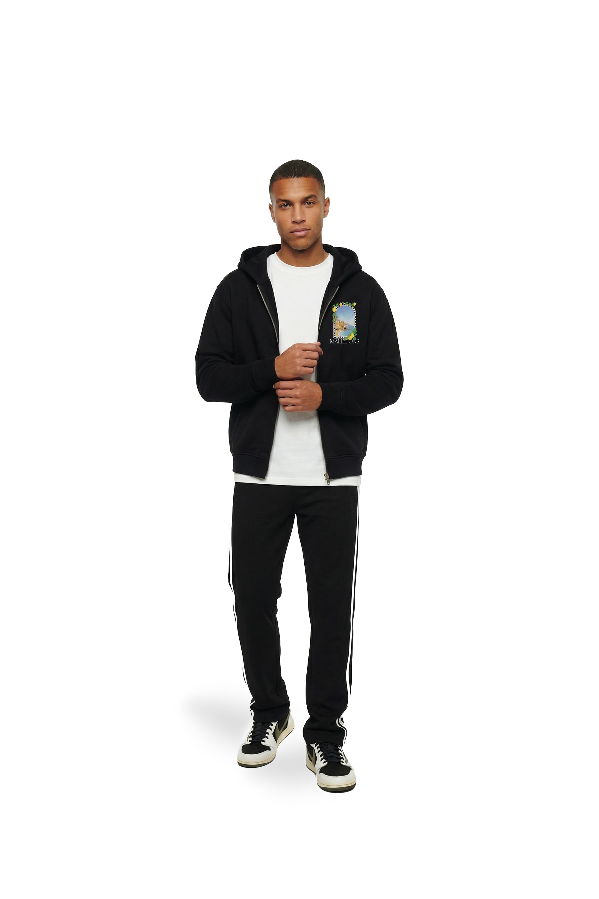 Malelions Men Amalfi Window Zip Hoodie- Black