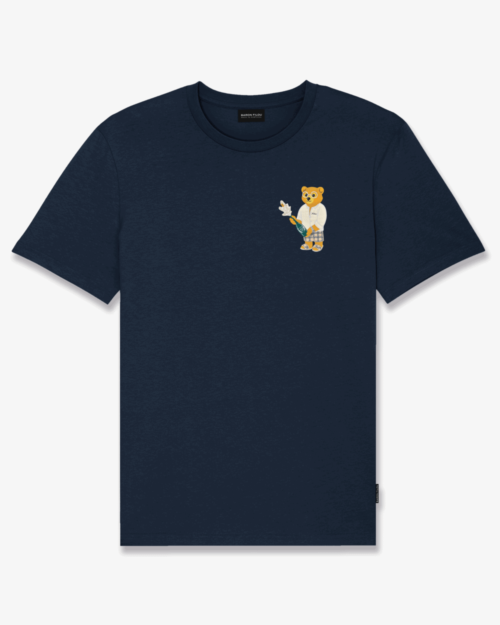 Baron Filou CXIV Embroidered Chestprint T-shirt- Navy Blue