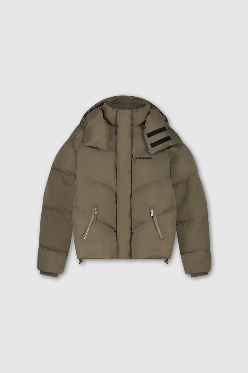 Don't Waste Culture Cuba Puffer Jacket Taupe