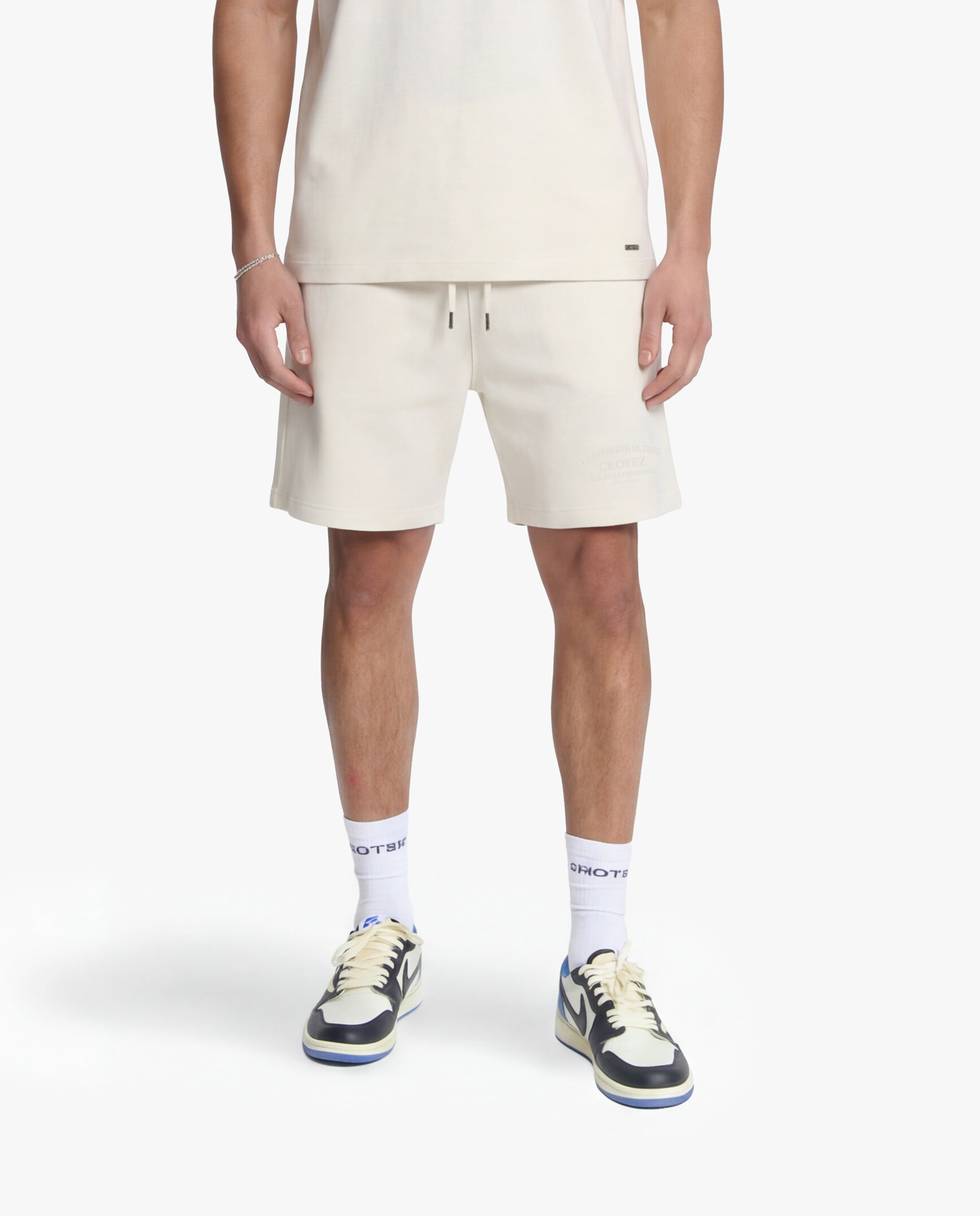 Croyez Original Fraternite Shorts- Off-White