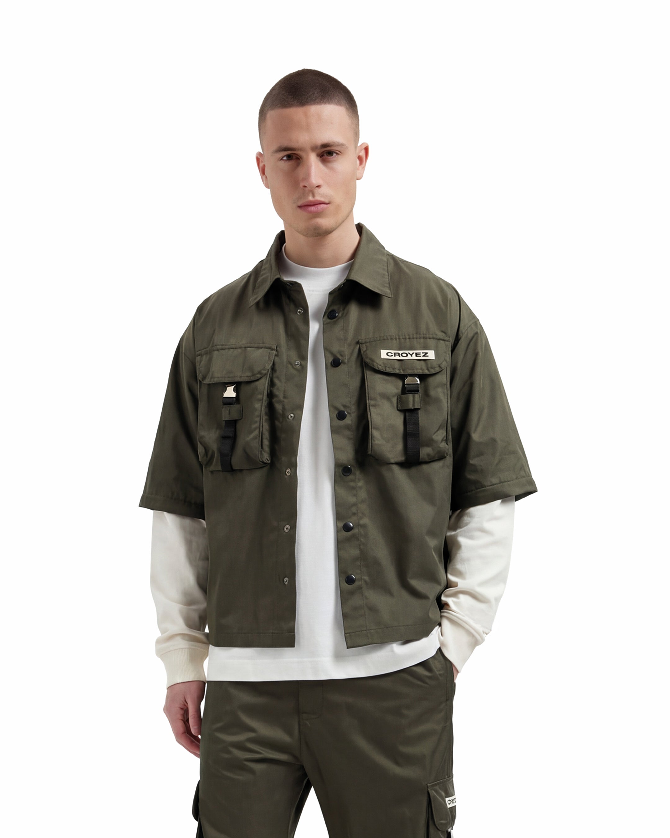Croyez Etiquette Nylon Jacket- Dusty Olive