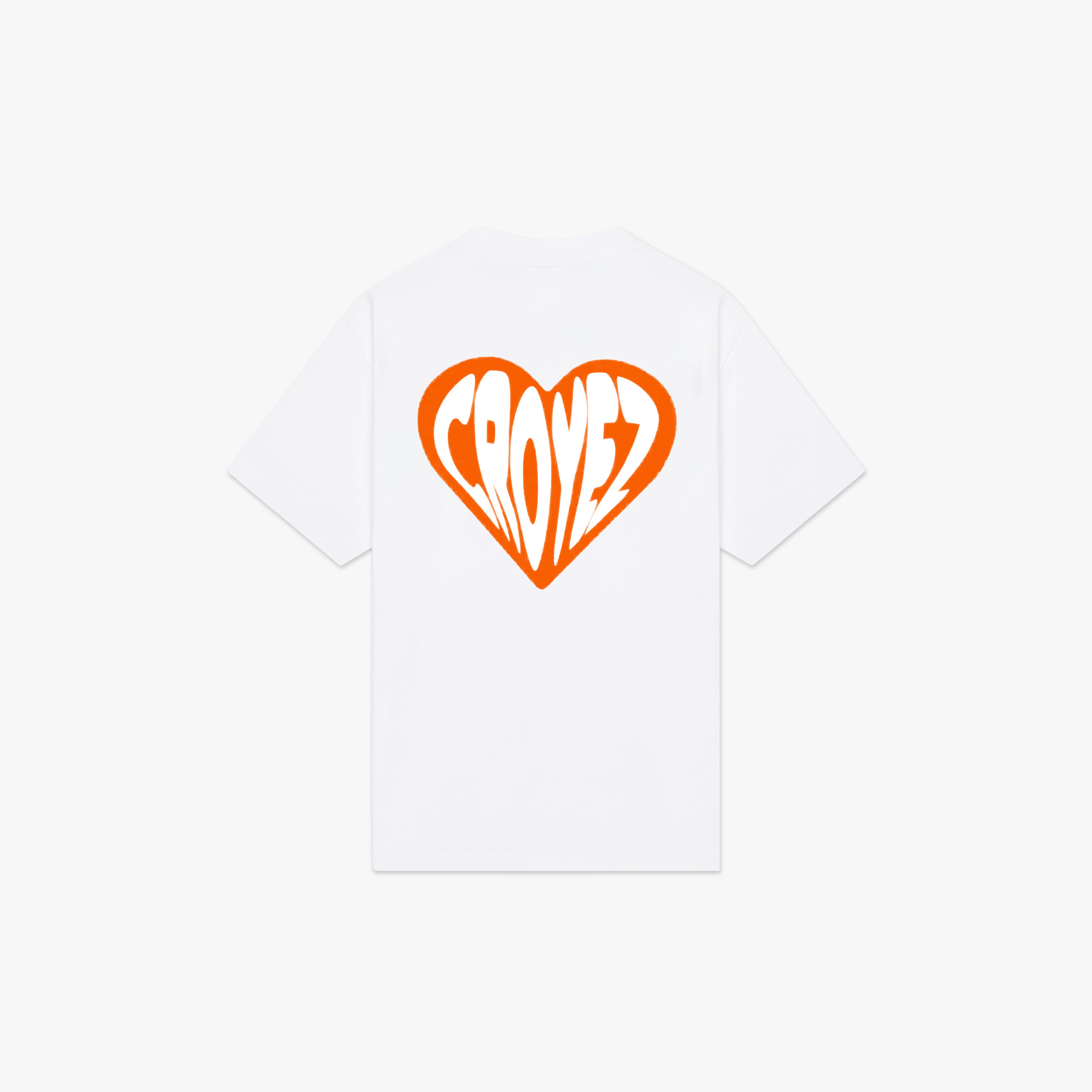 Croyez Puffed Heart T-Shirt- White/Orange