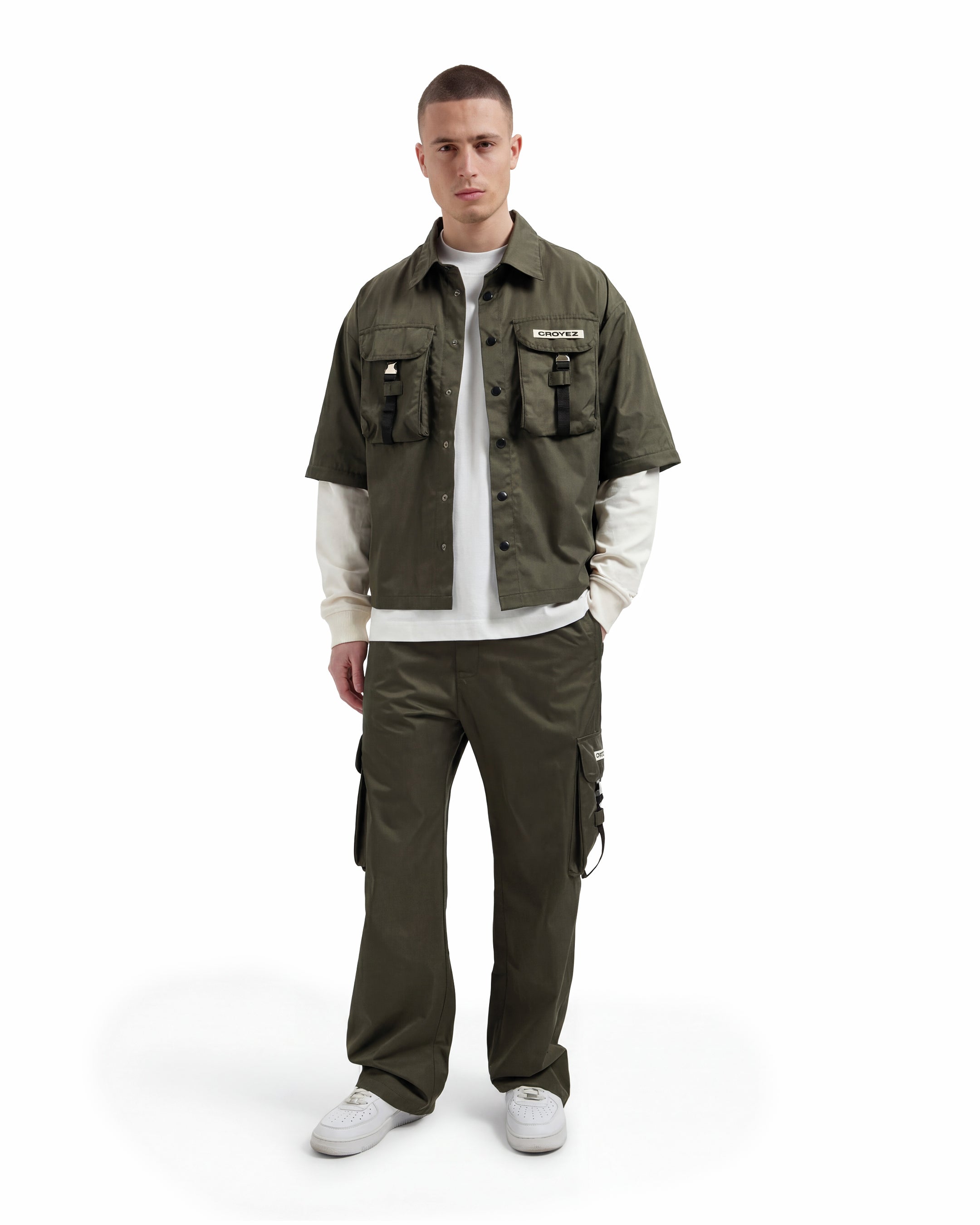 Croyez Etiquette Nylon Jacket- Dusty Olive