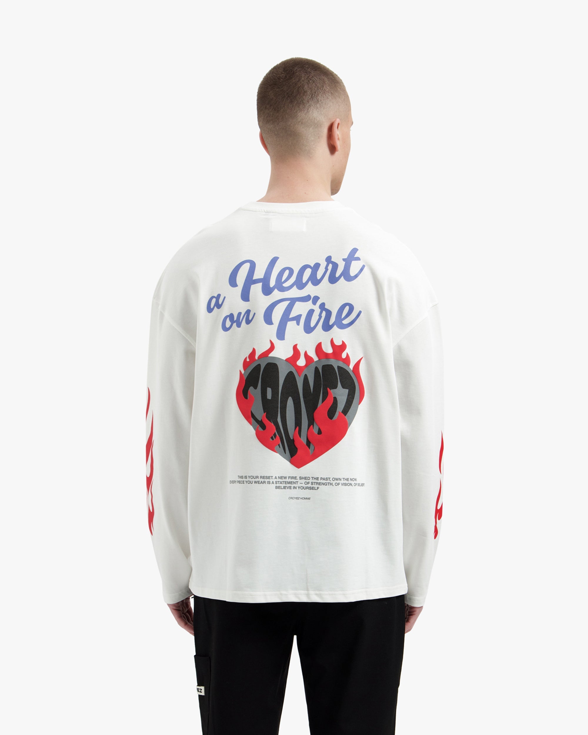 Croyez Heart On Fire Longsleeve- Off-White
