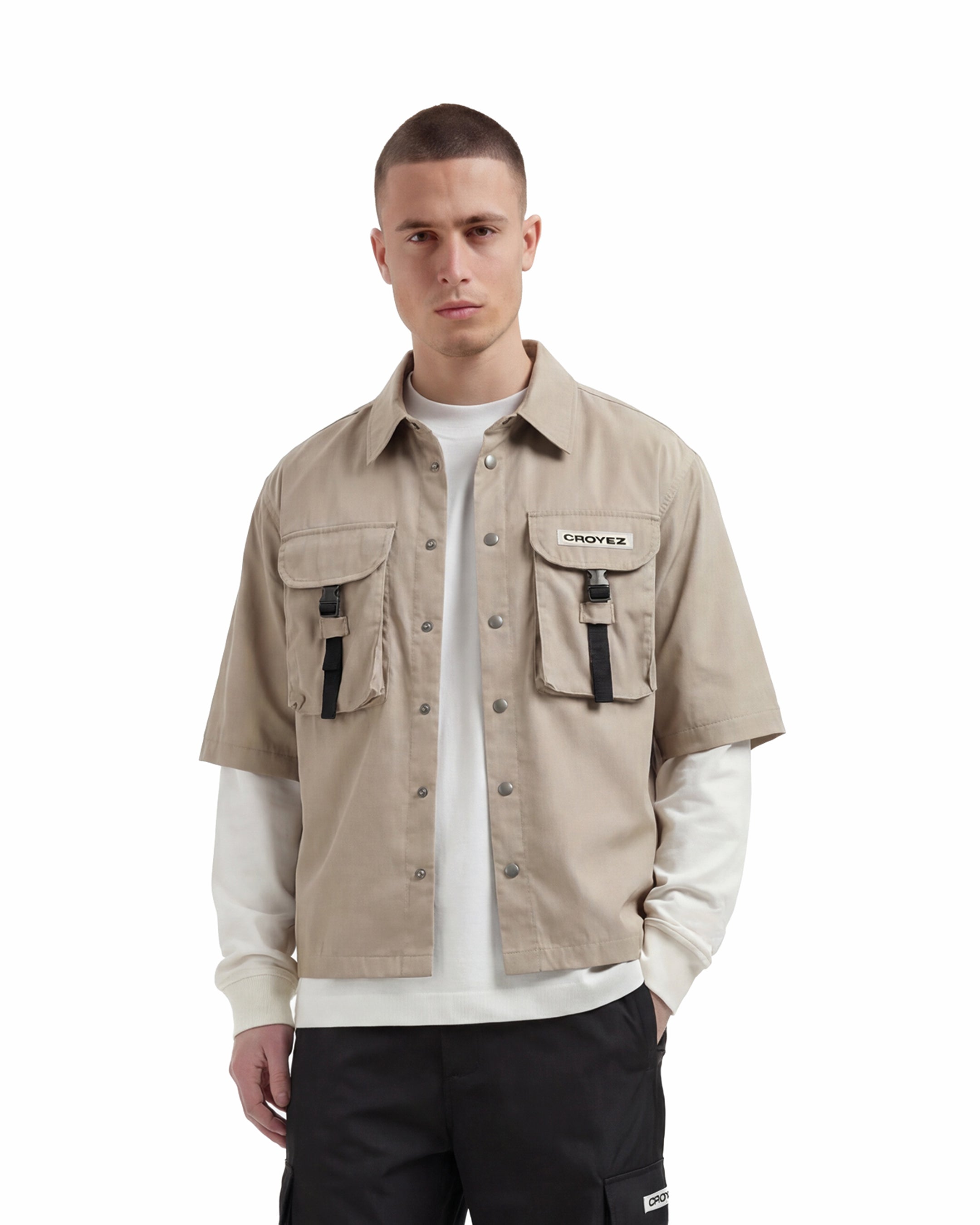 Croyez Nylon Puffer Jacket- Cream