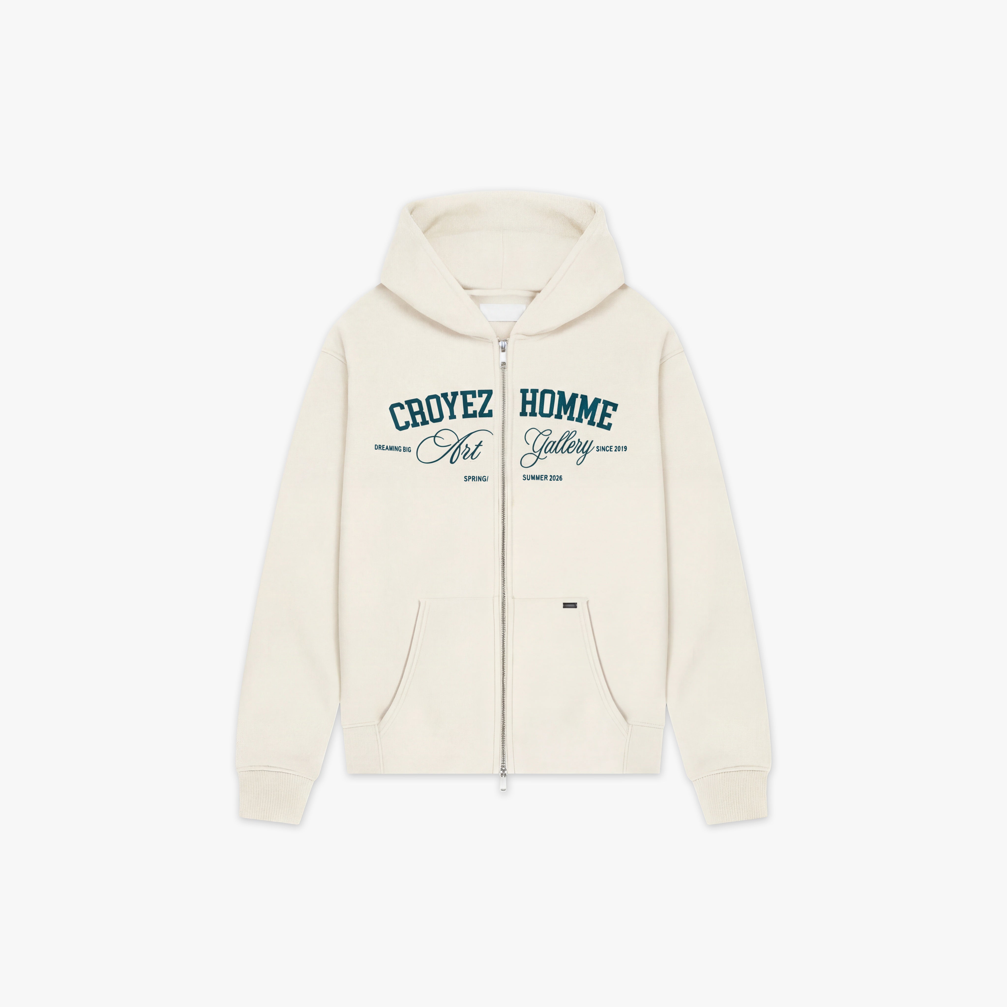 Croyez Art Gallery Zip Hoodie- Off-White