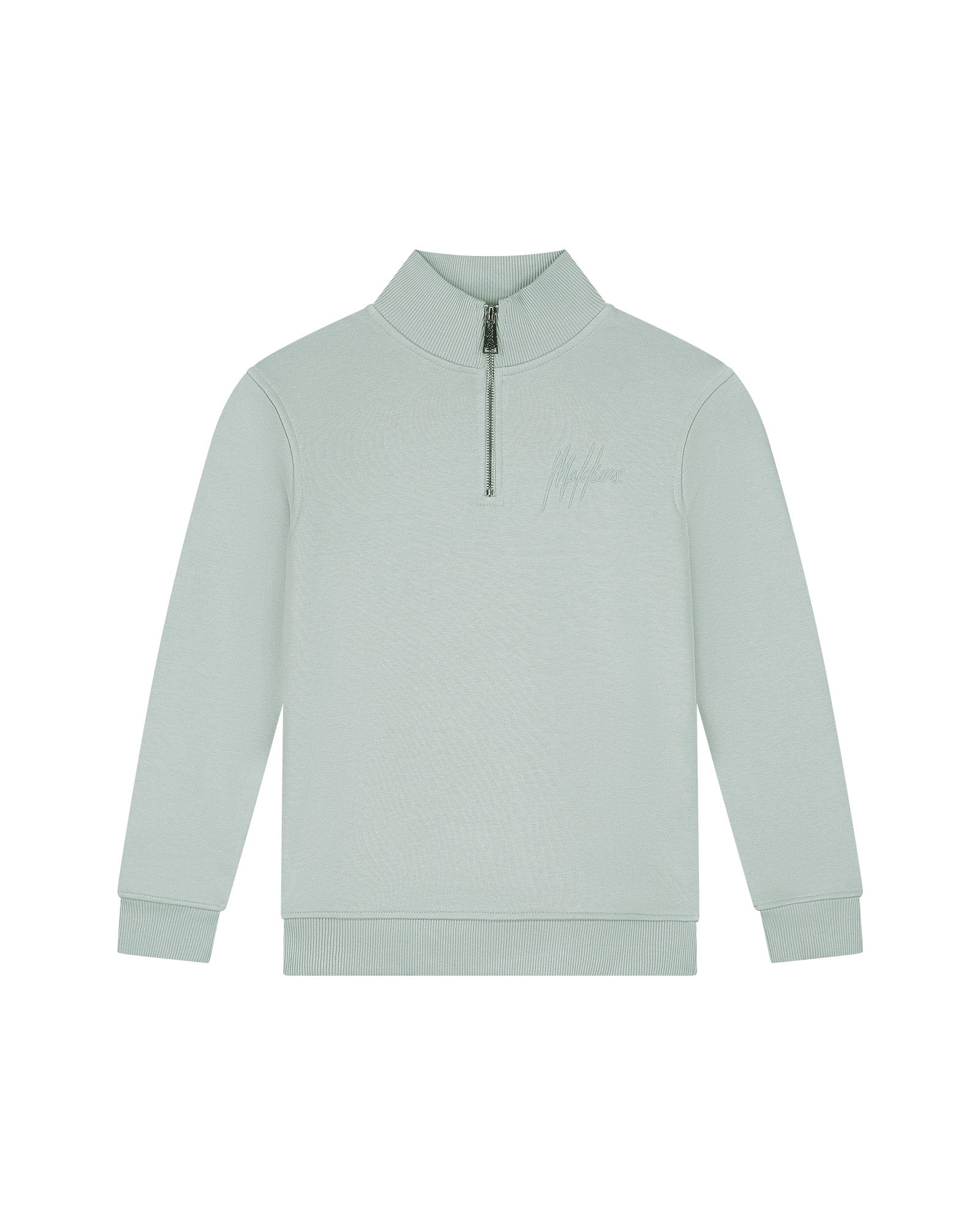 Malelions Junior Turtle Half Zip Sweater - Aqua Grey