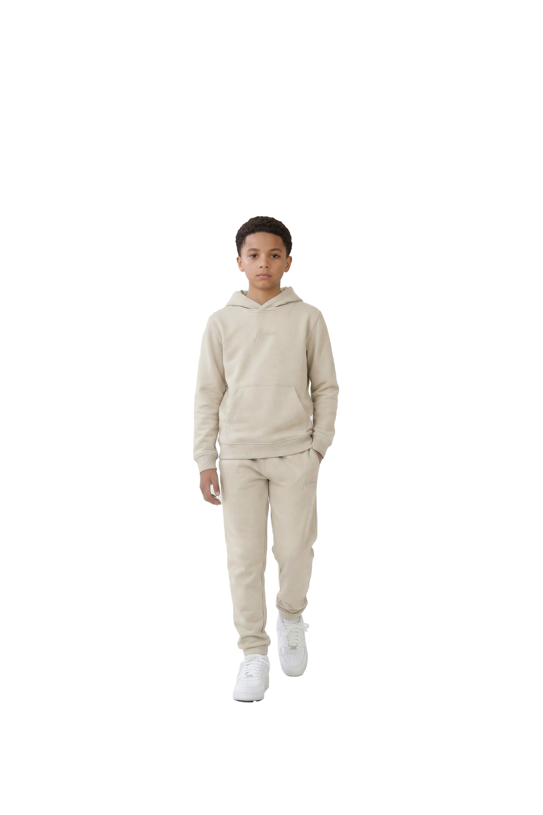 Malelions Junior Striped Signature Jogger - Beige