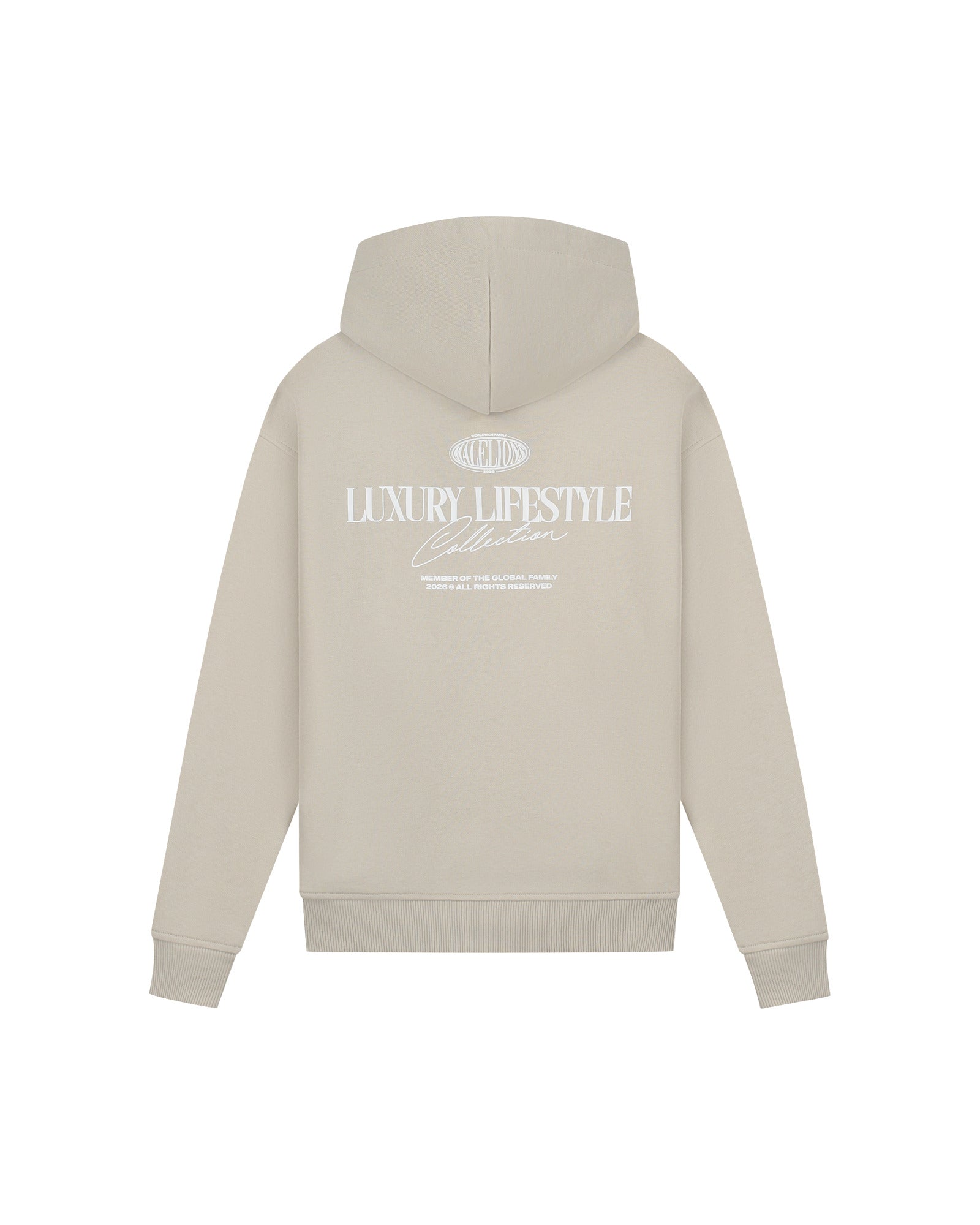 Malelions Junior Relaxed Lifestyle Zip Hoodie -Cream/Off-White