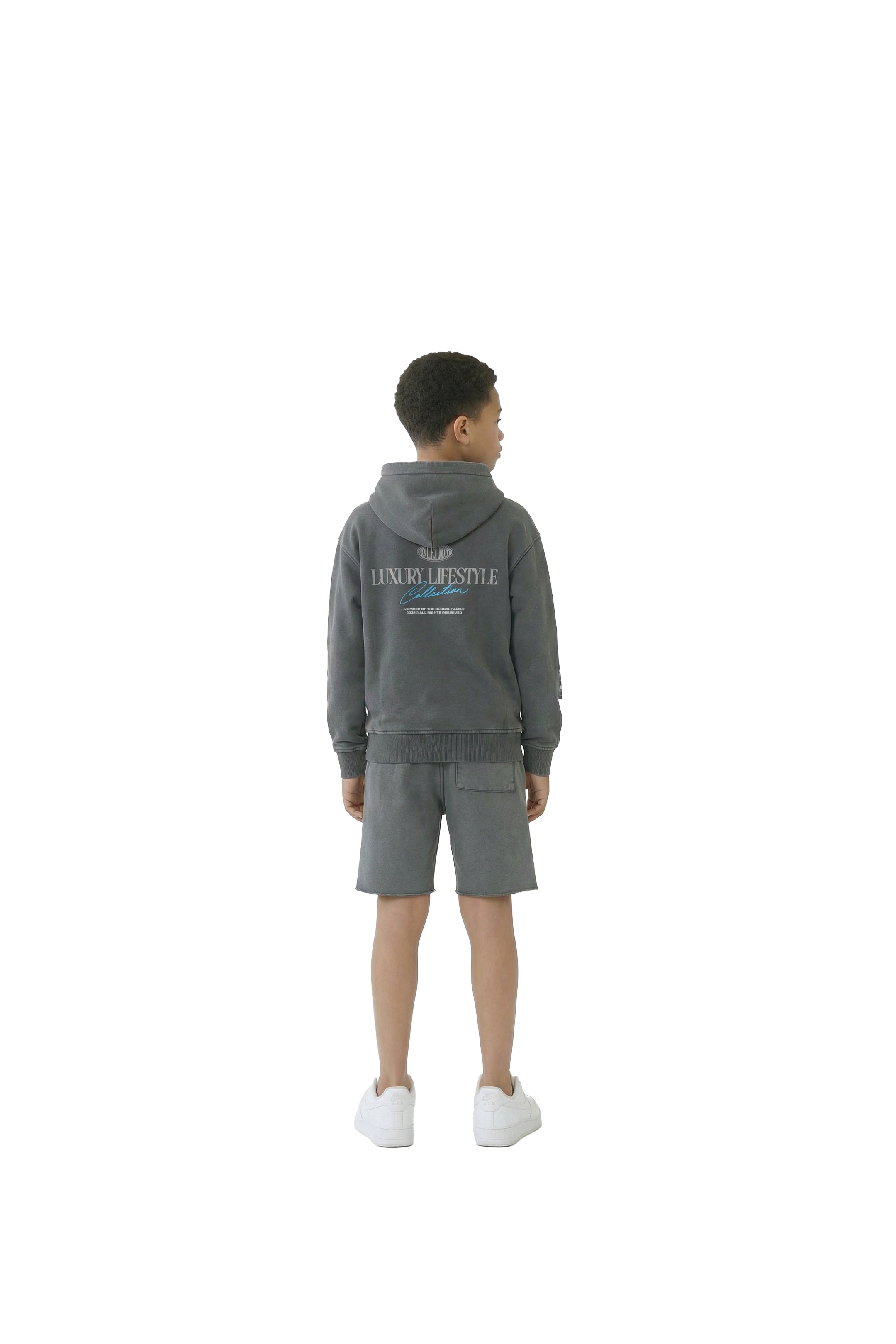Malelions Junior Relaxed Lifestyle Zip Hoodie -Acid Wash