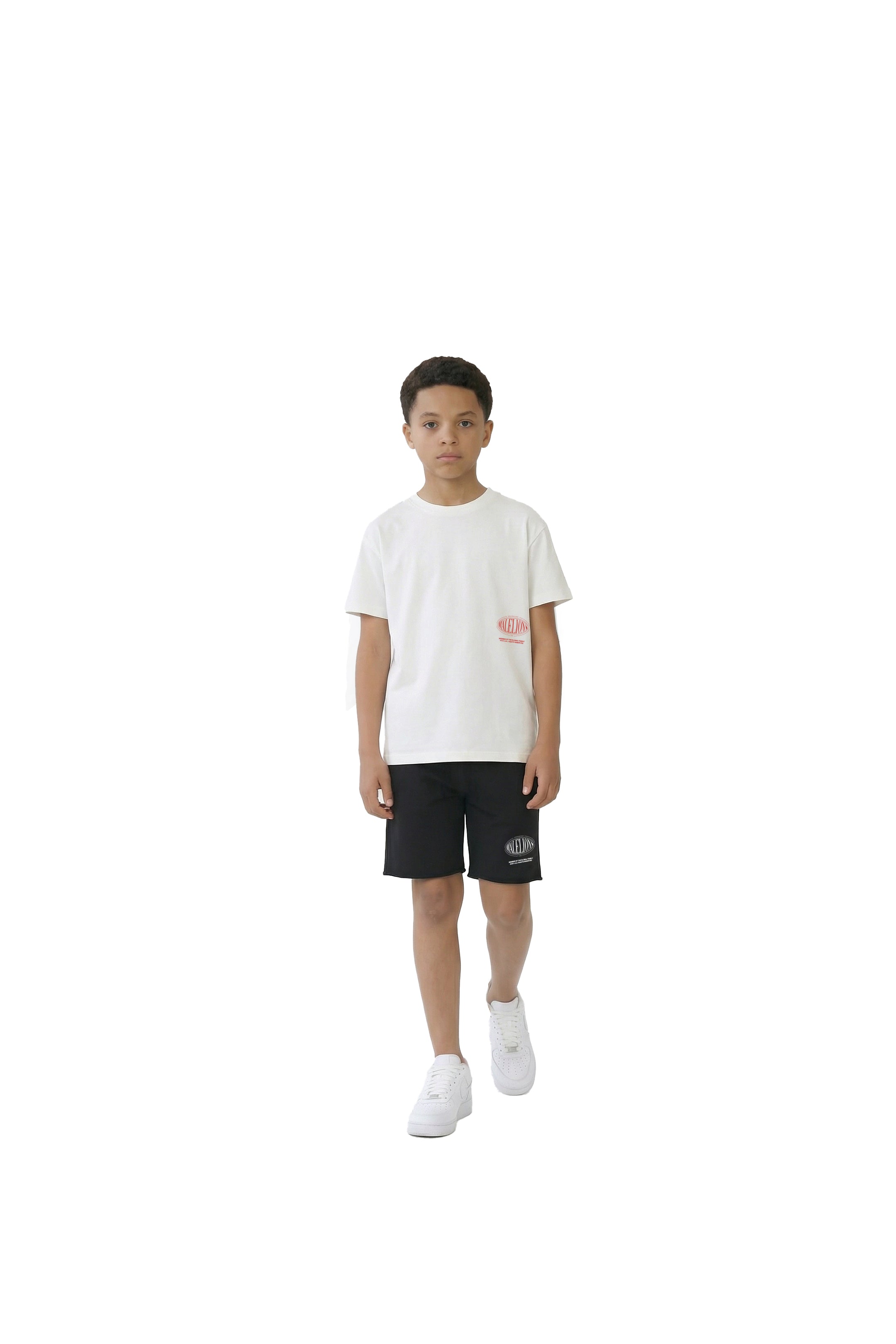 Malelions Junior Relaxed White Heron T-Shirt - Off-White/Red