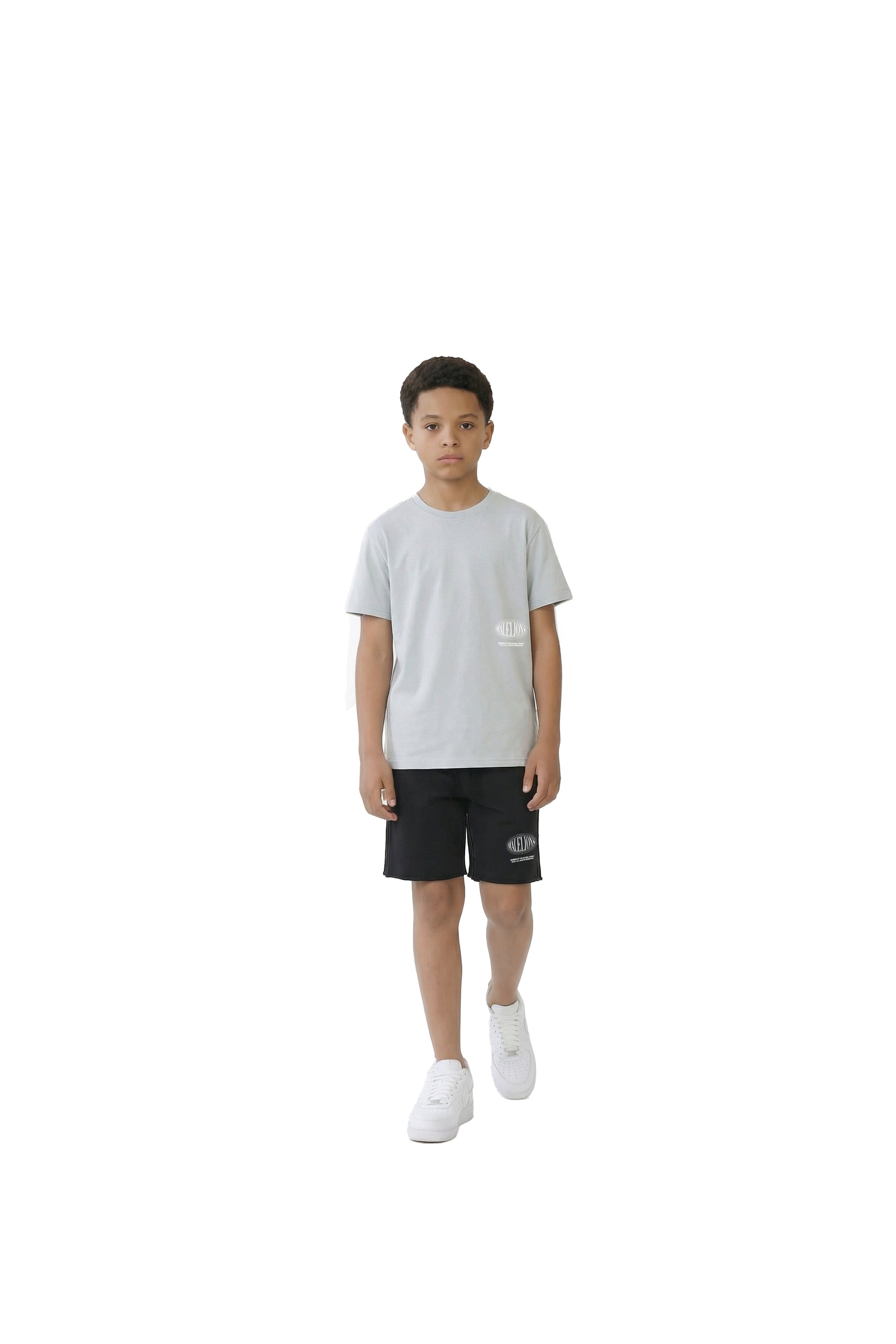 Malelions Junior Relaxed White Heron T-Shirt - Ocean Grey