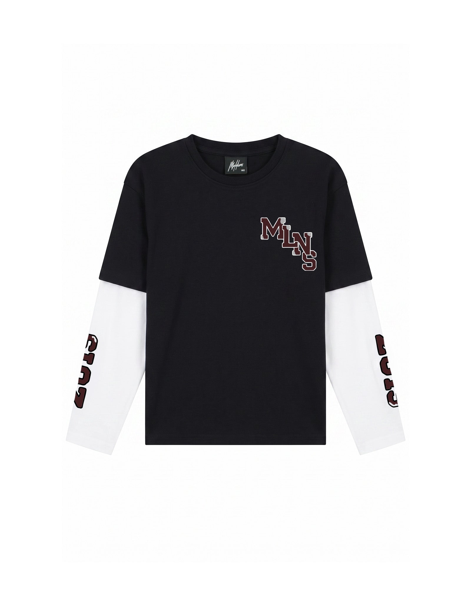 Malelions Junior College Double Layered Longsleeve T-Shirt - Black