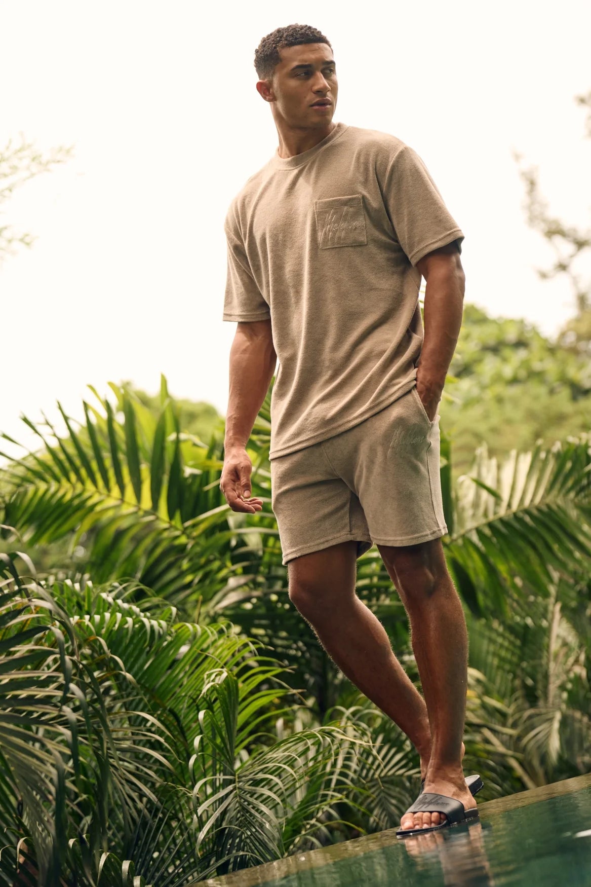 Malelions Signature Towelling Short- Taupe