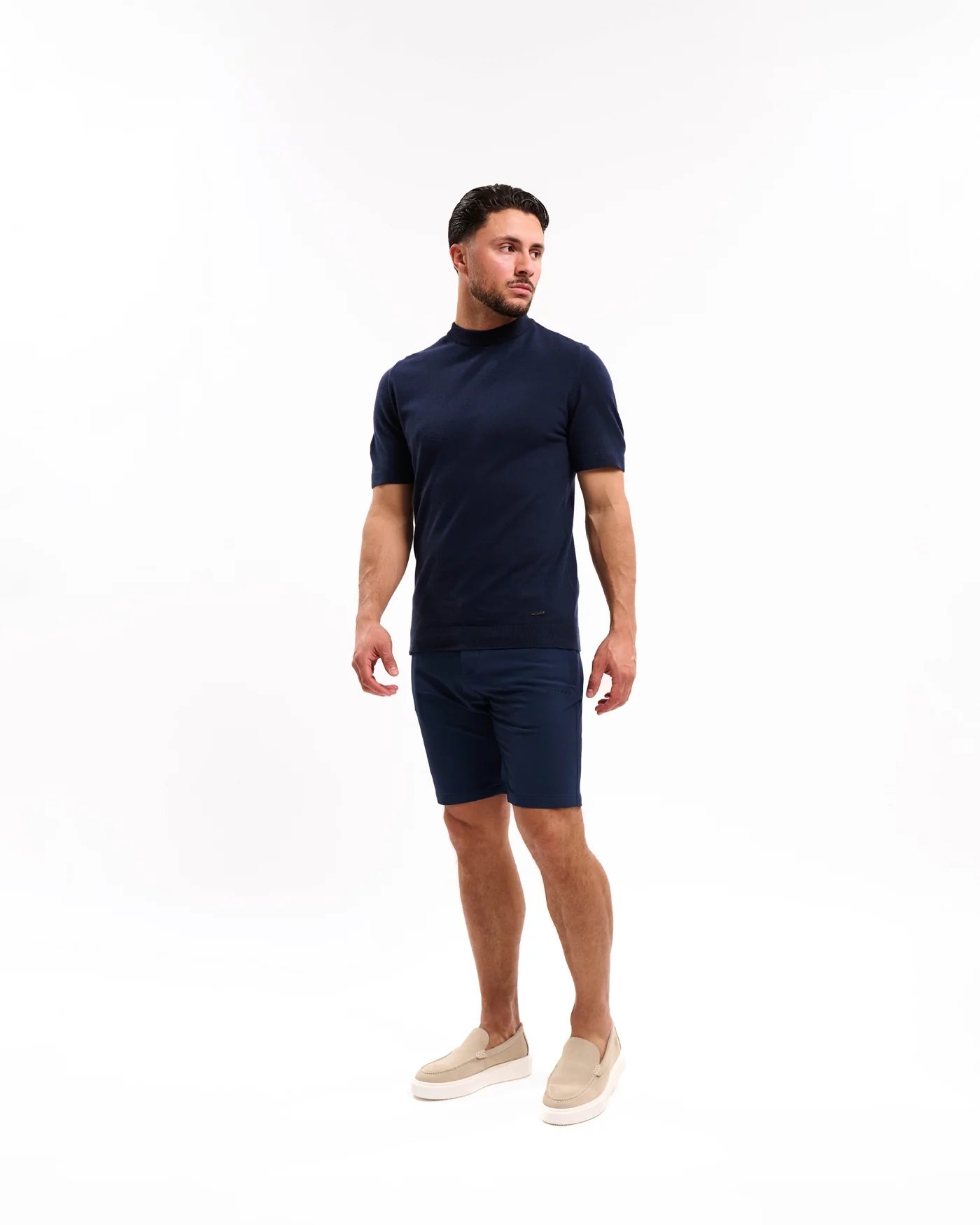 Malelions Knitted T-Shirt- Navy