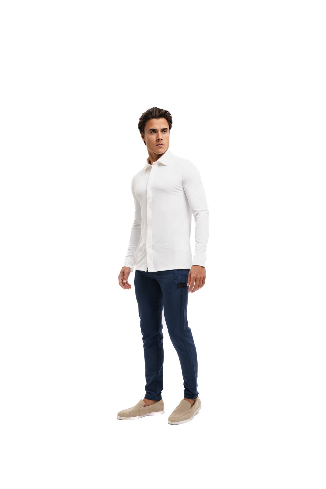 Malelions Men Stretch Shirt- White