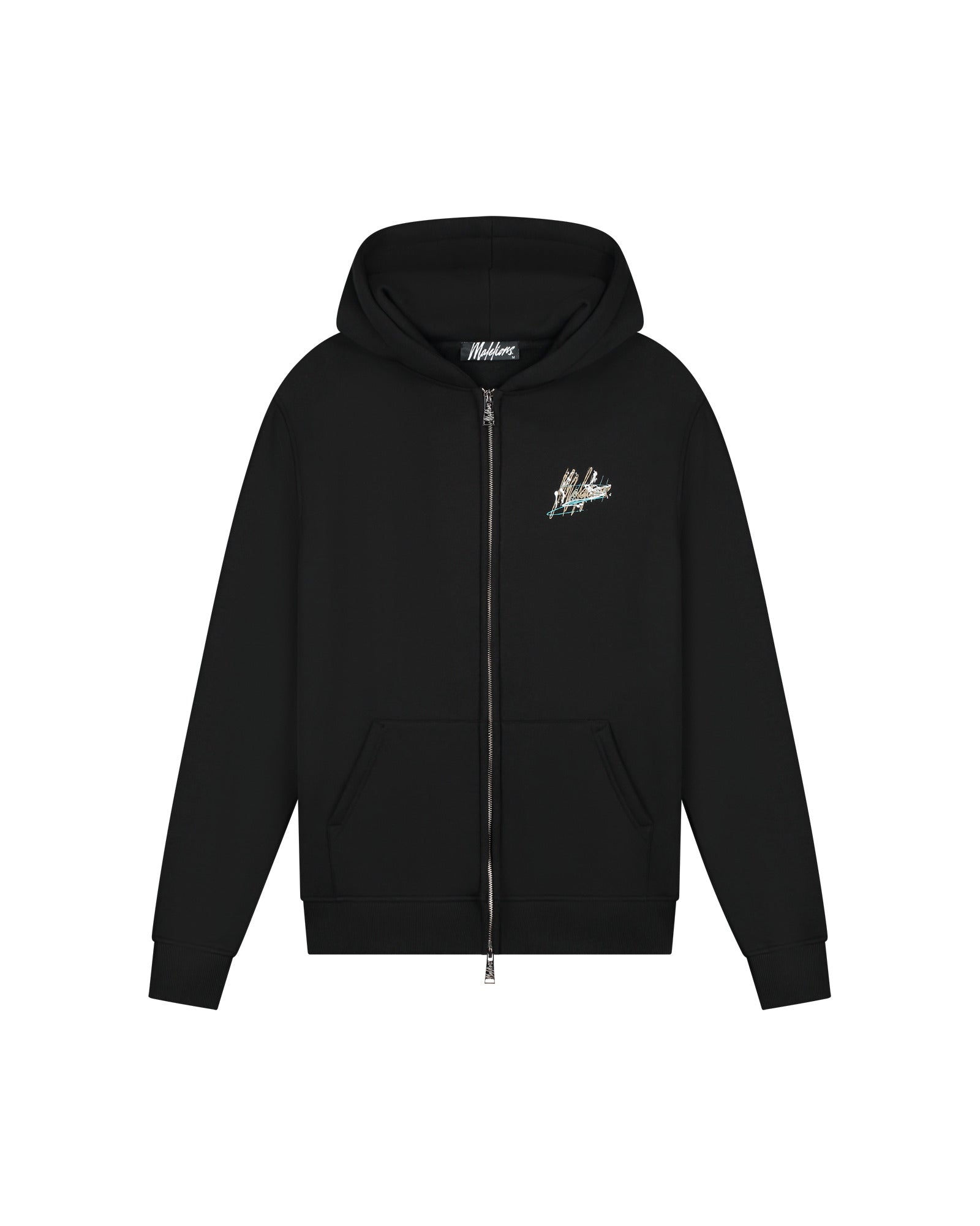 Malelions Splash Zip Hoodie - Black/ Khaki