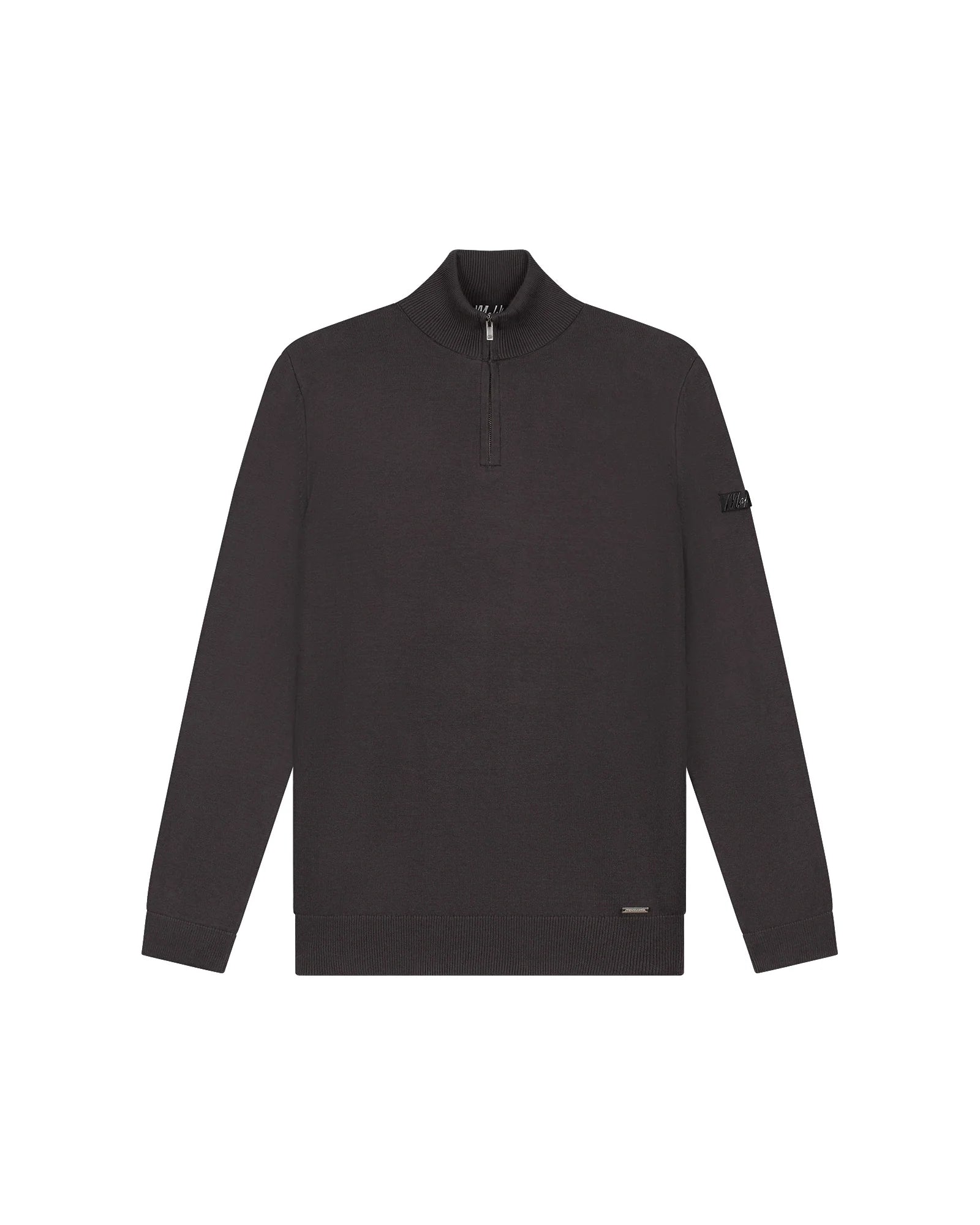 Malelions Knitted Quarter Zip - Mulch Brown