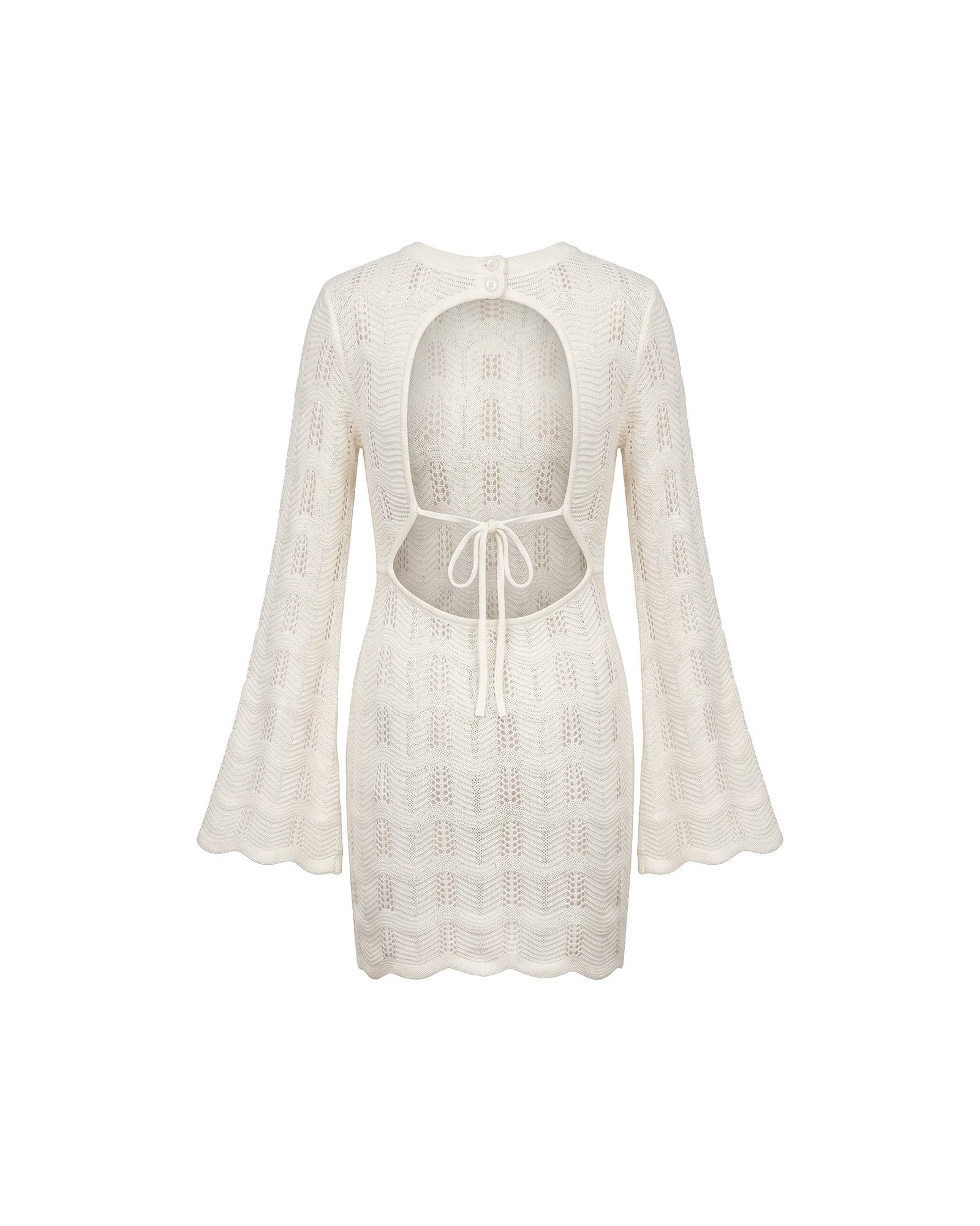 Malelions Women Crochet Dress- Off-White