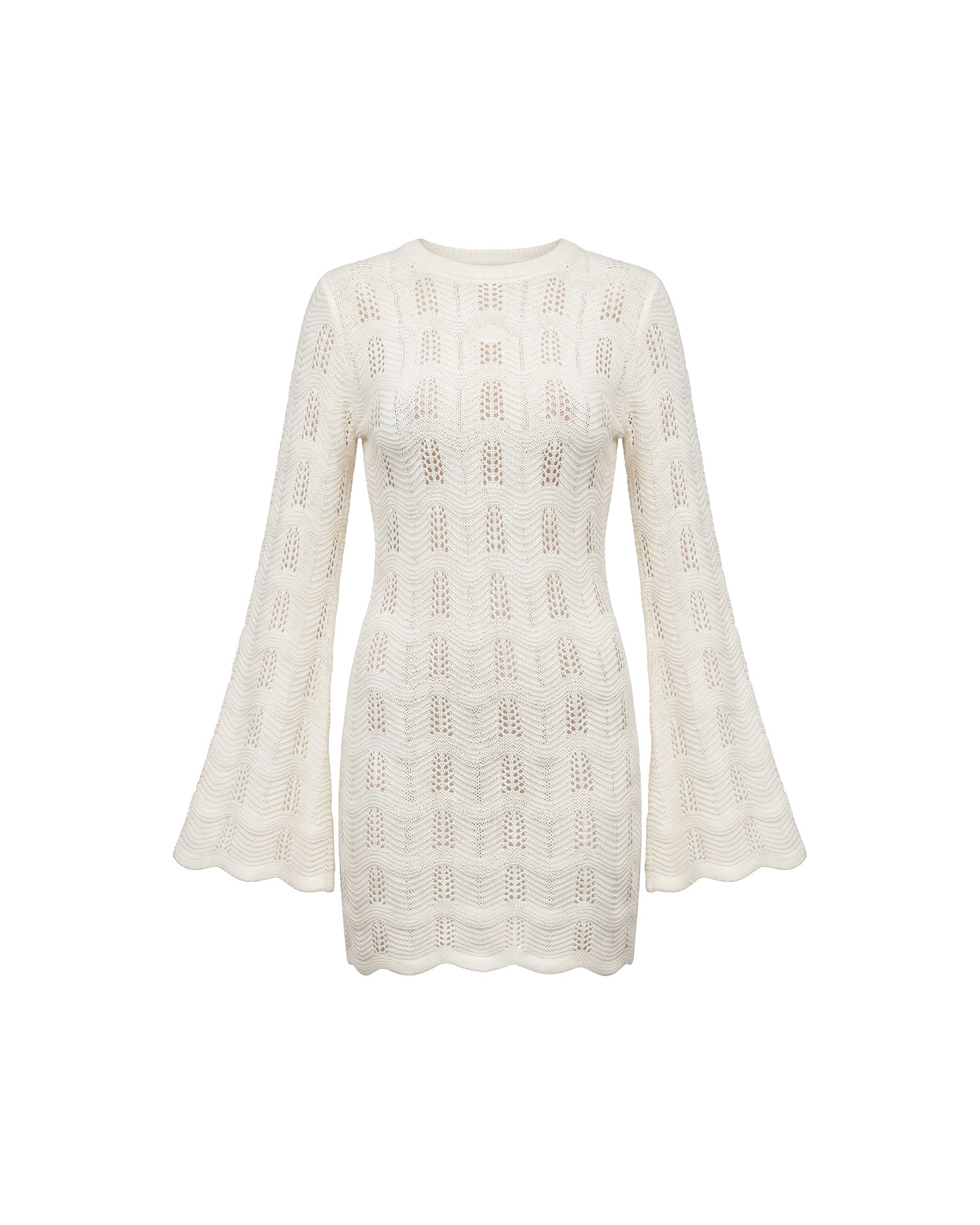 Malelions Women Crochet Dress- Off-White