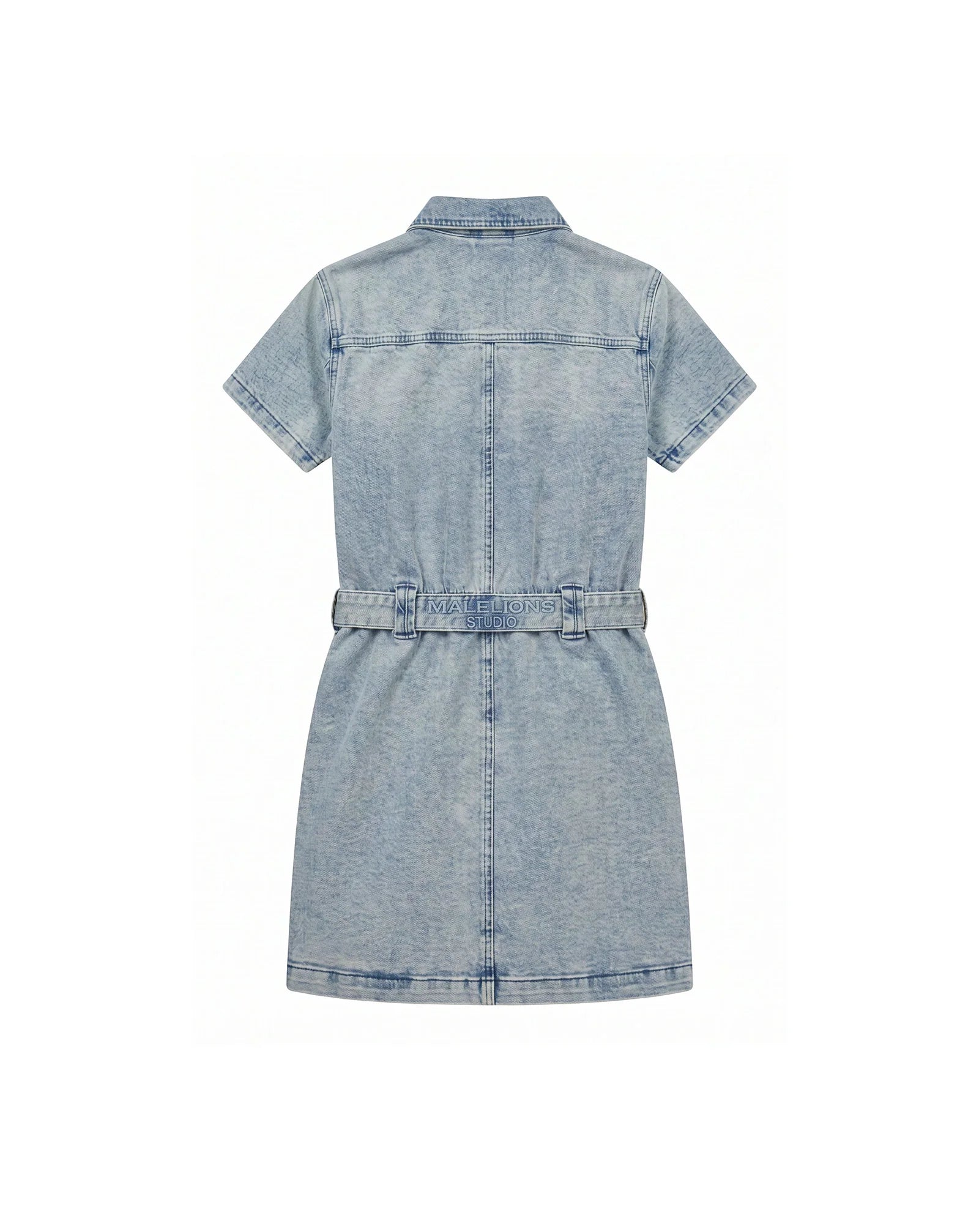 Malelions Women Denim Dress - Light Blue
