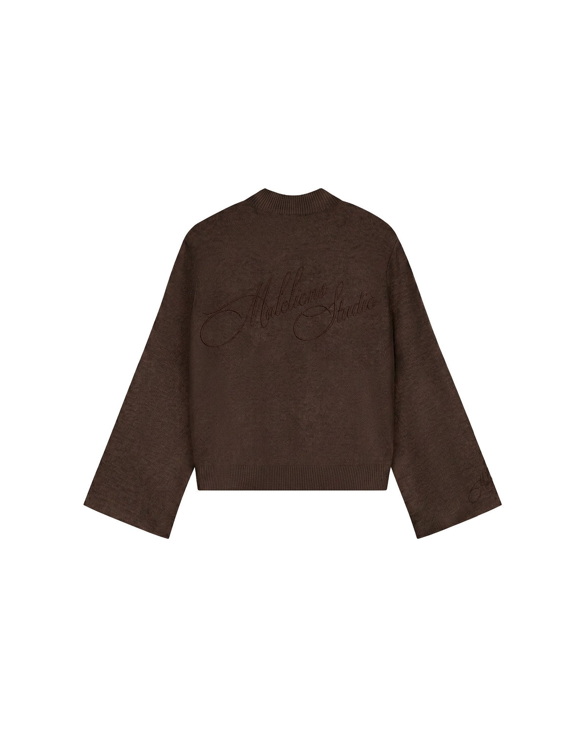 Malelions Women Oversized Knitted Sweater- Dark Brown